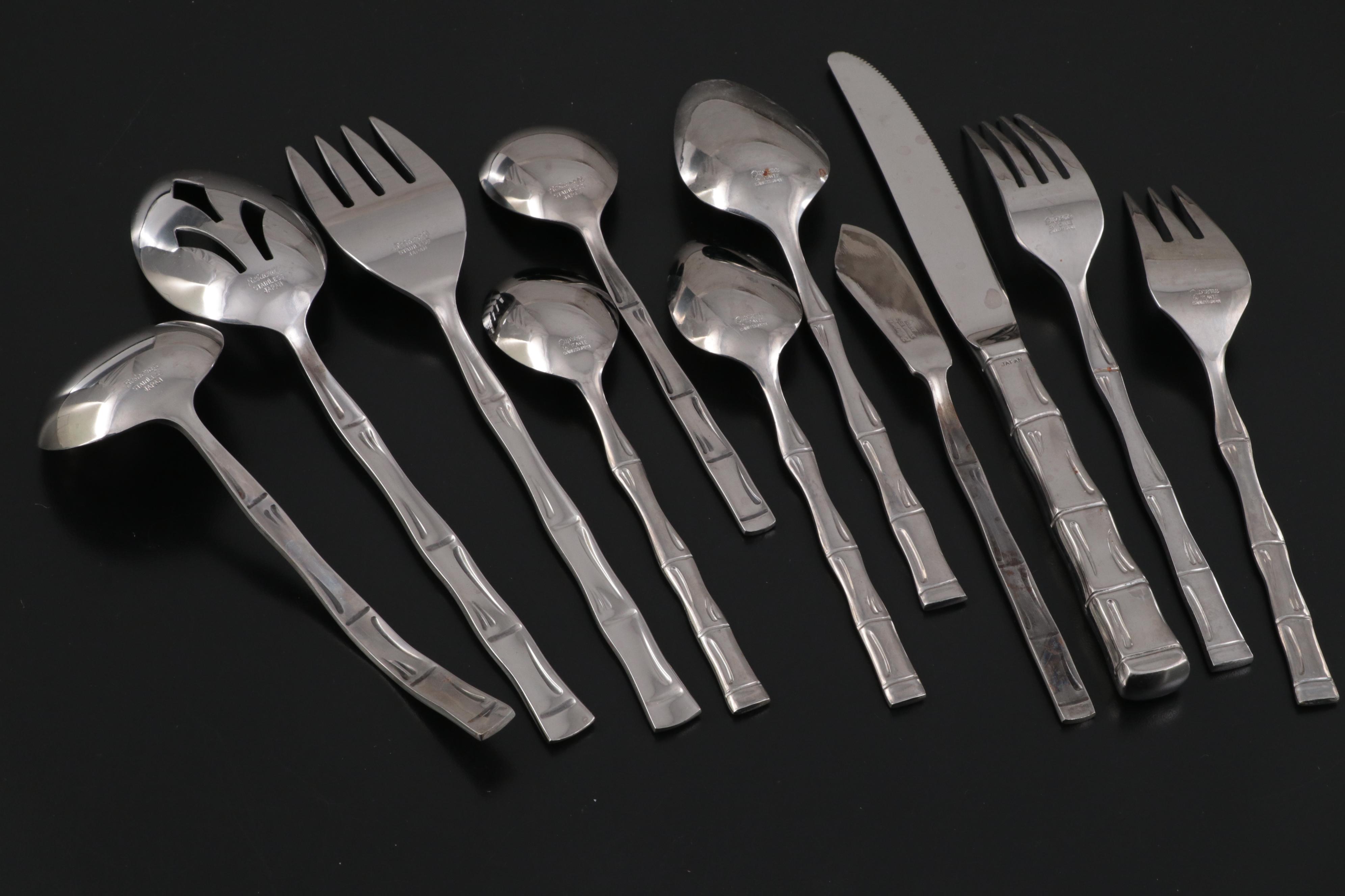 Towle "Cane" Stainless Steel Flatware and Serving Utensils, 1982-1995