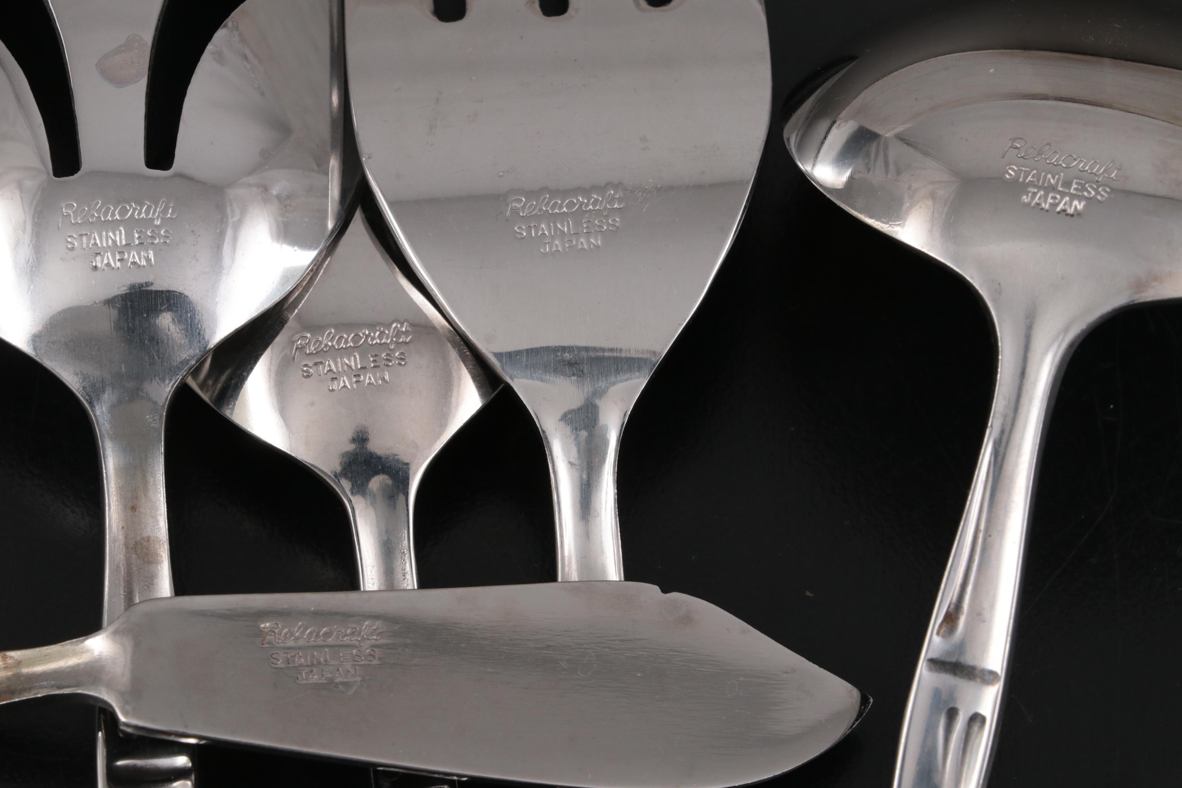 Towle "Cane" Stainless Steel Flatware and Serving Utensils, 1982-1995