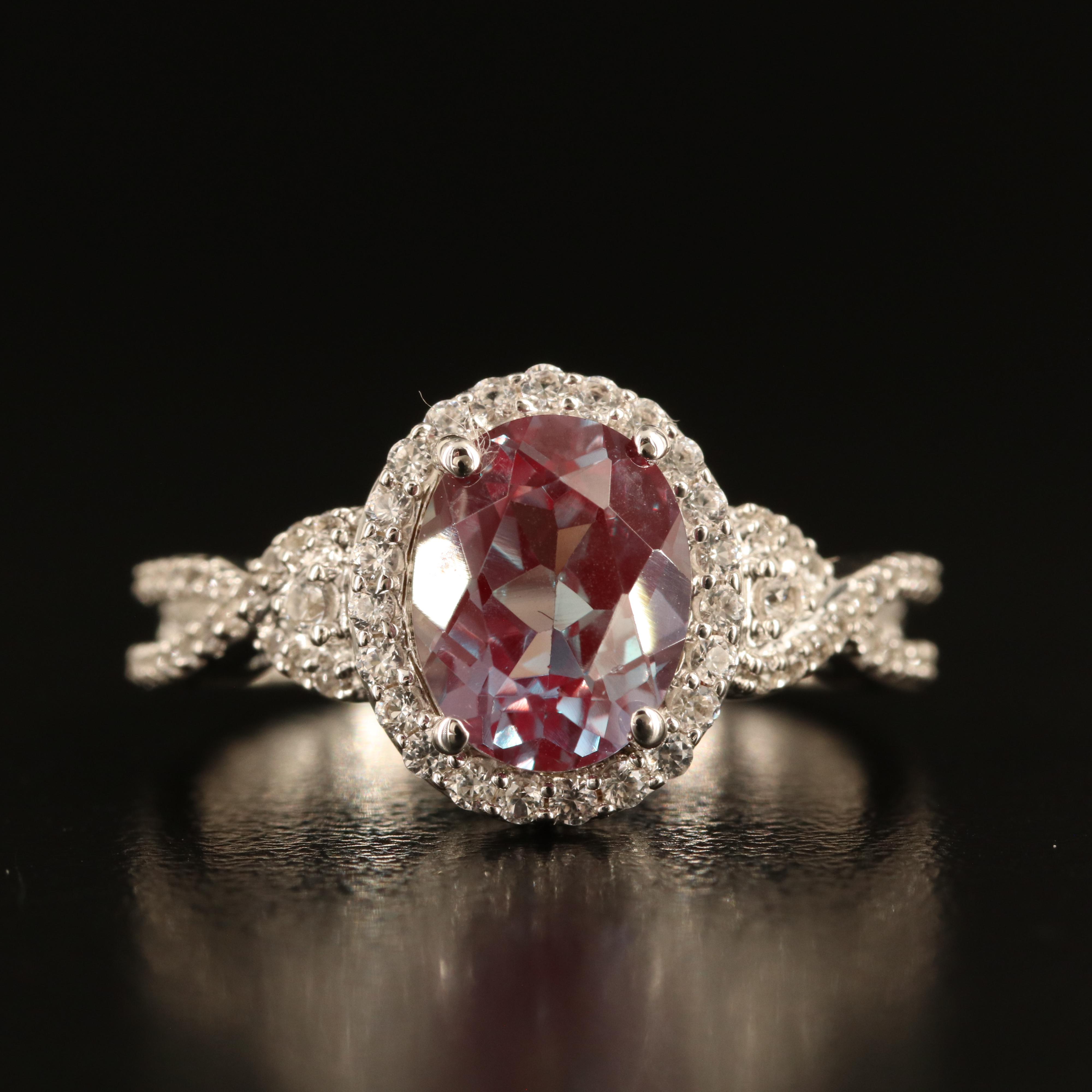 Sterling Sapphire and White Sapphire Ring