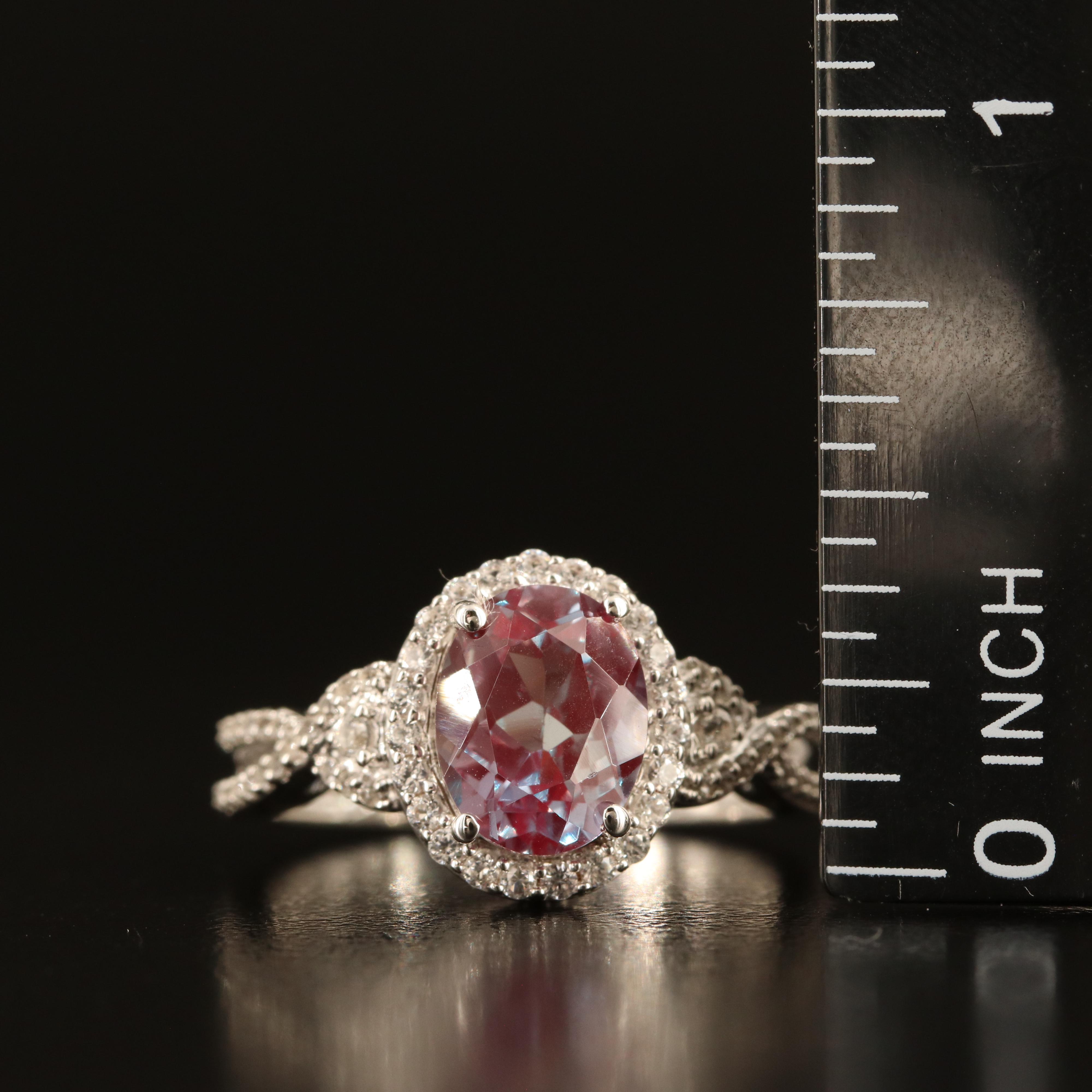 Sterling Sapphire and White Sapphire Ring