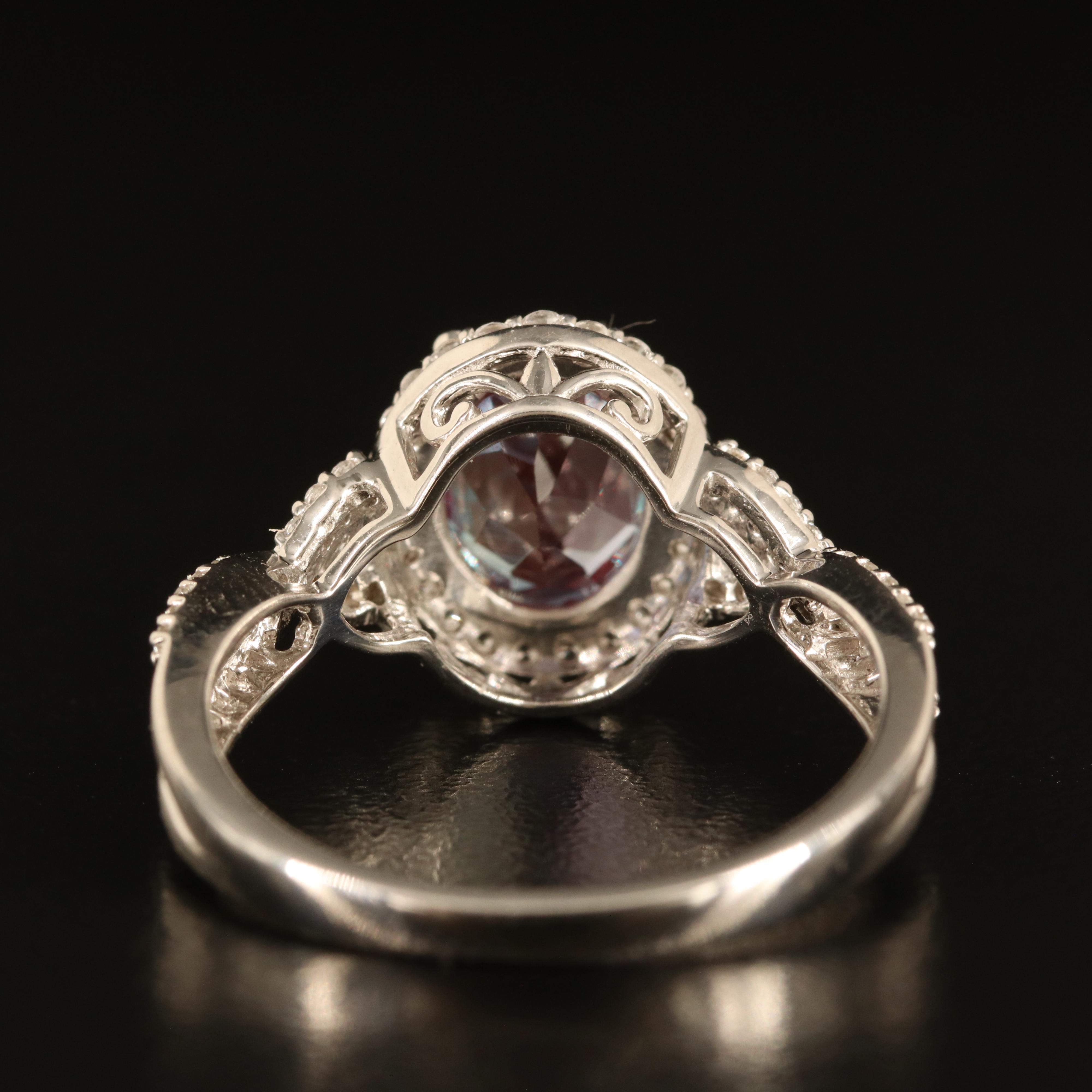 Sterling Sapphire and White Sapphire Ring