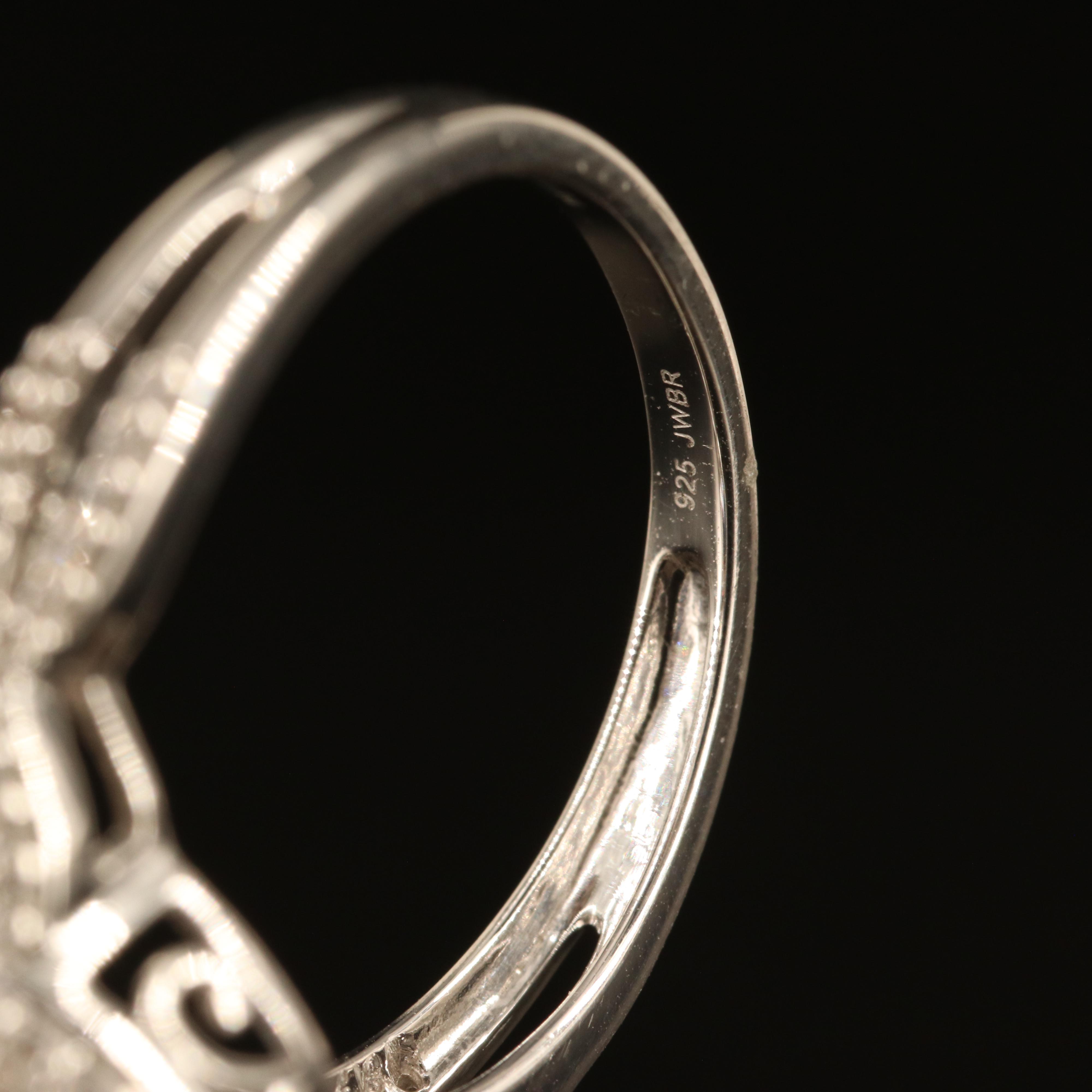 Sterling Sapphire and White Sapphire Ring