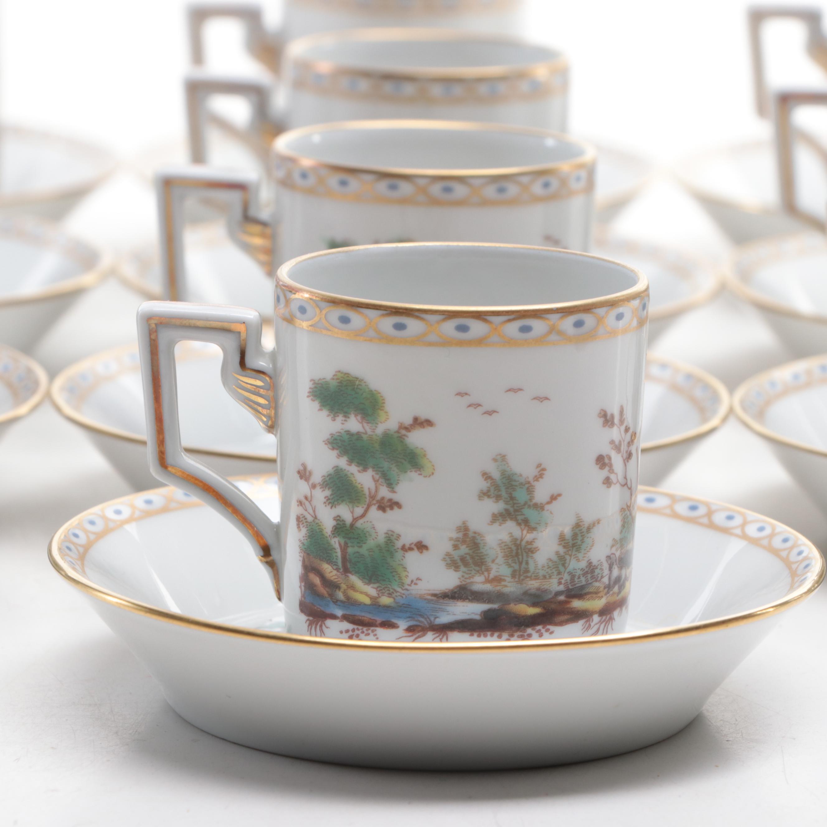Richard Ginori Italian Porcelain Demitasse Cups and Saucers