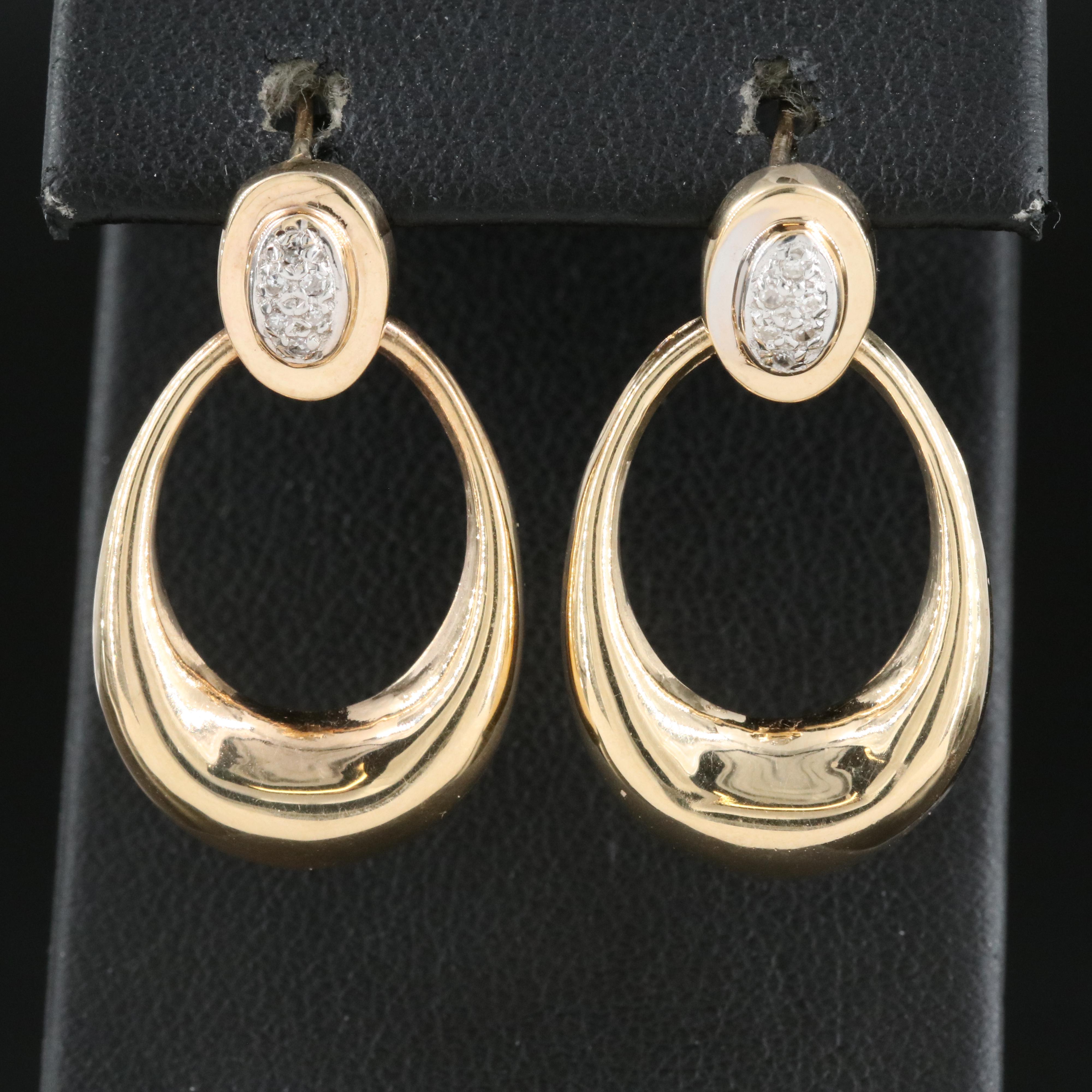 14K 0.06 CTW Diamond Door Knocker Earrings
