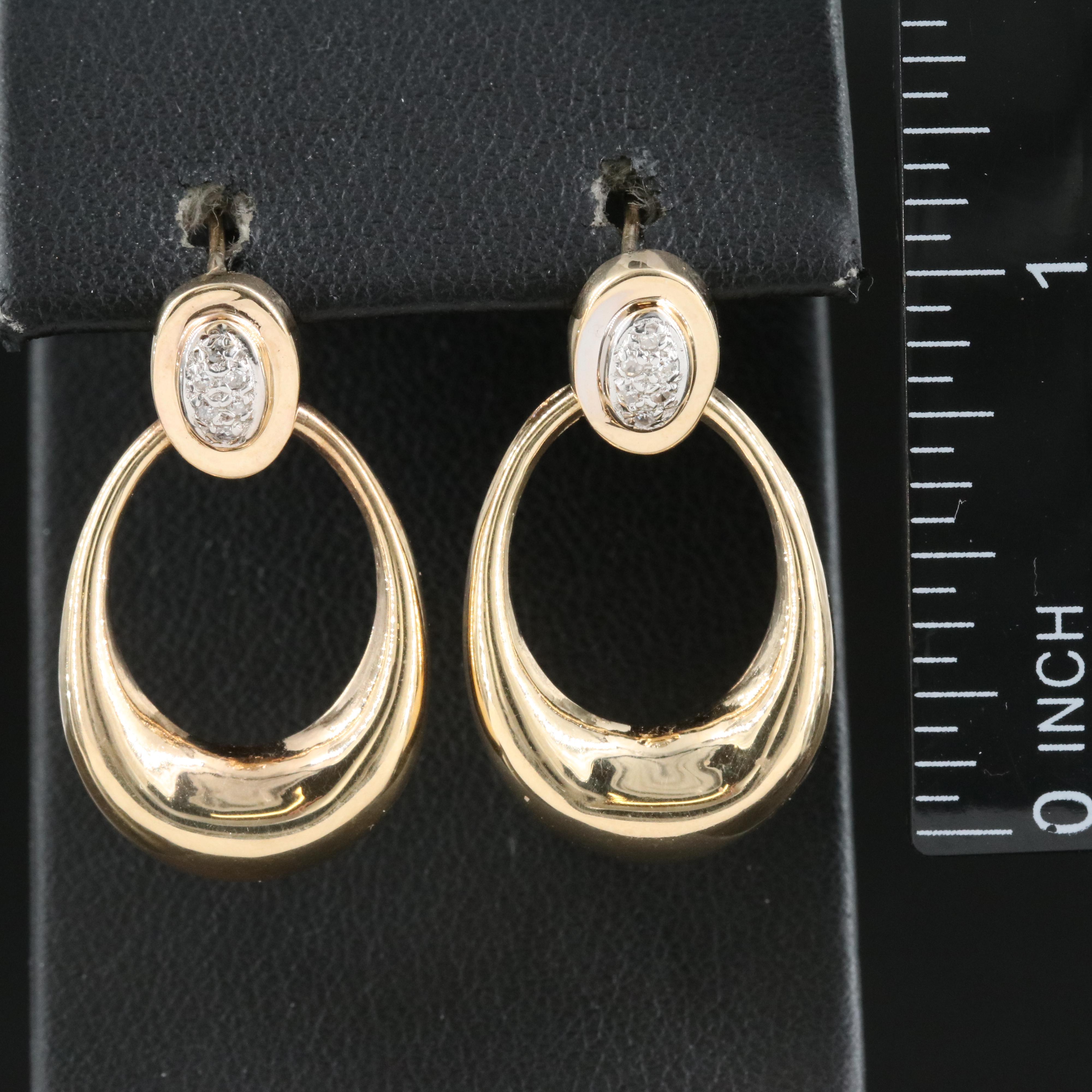 14K 0.06 CTW Diamond Door Knocker Earrings