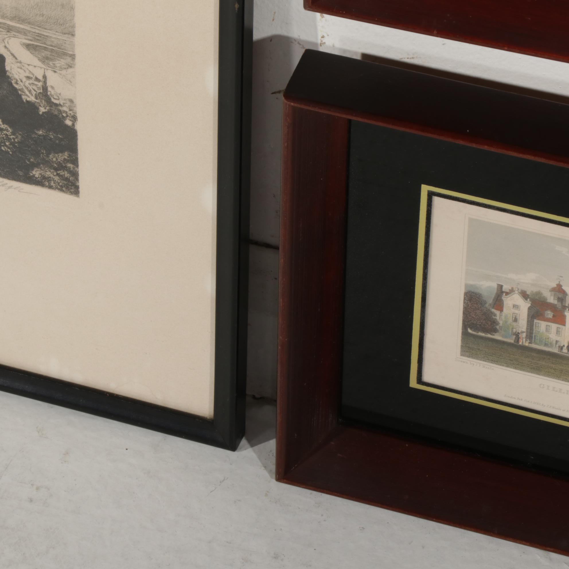 Landscape Engravings Featuring J. P. Neale, 19th Century