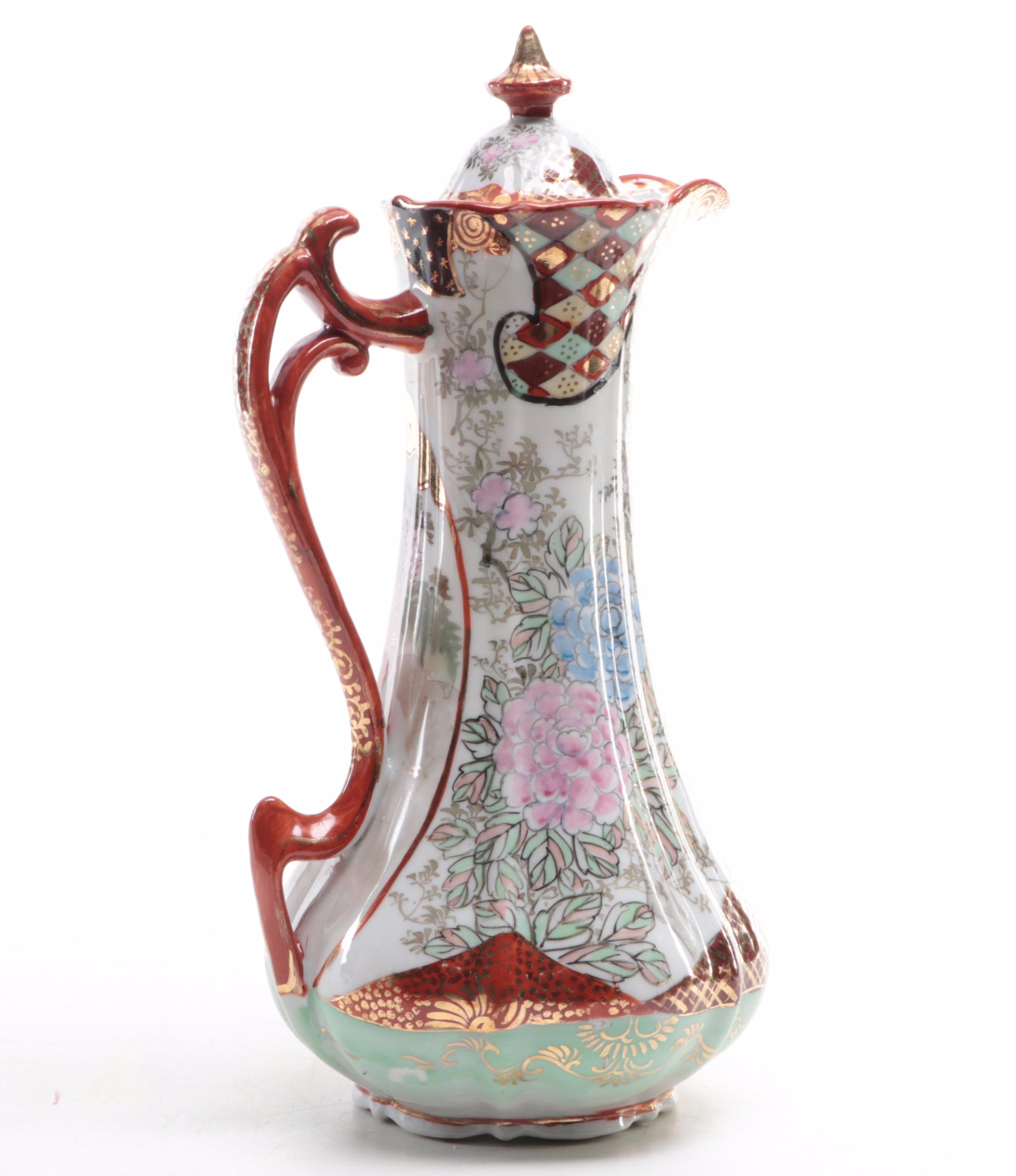 Japanese Kutani Porcelain Chocolate Pot, Early to Mid-20th Century