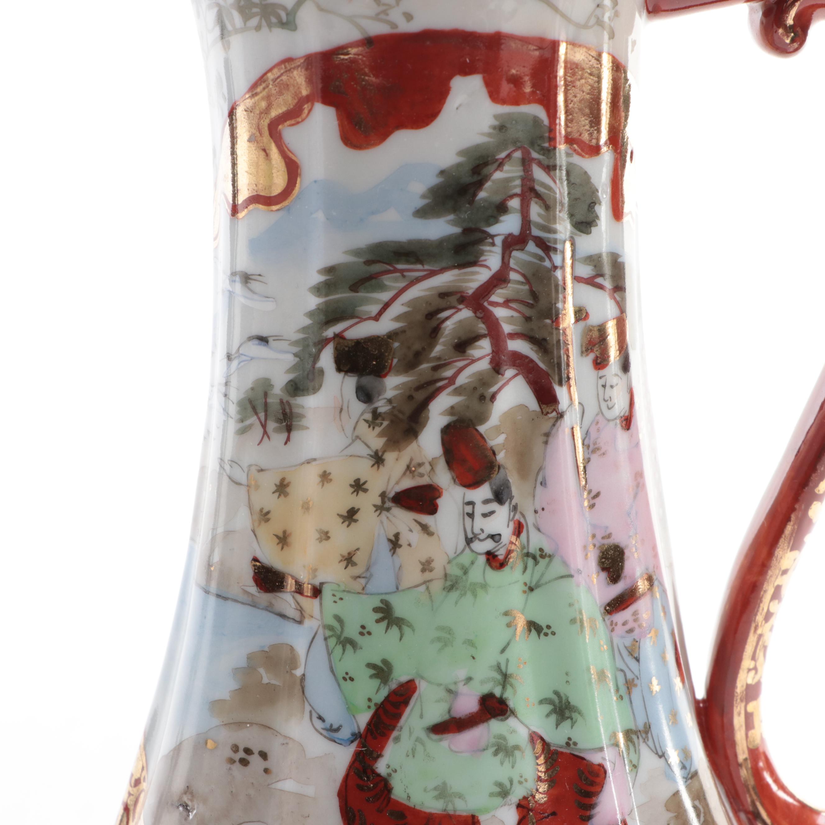 Japanese Kutani Porcelain Chocolate Pot, Early to Mid-20th Century