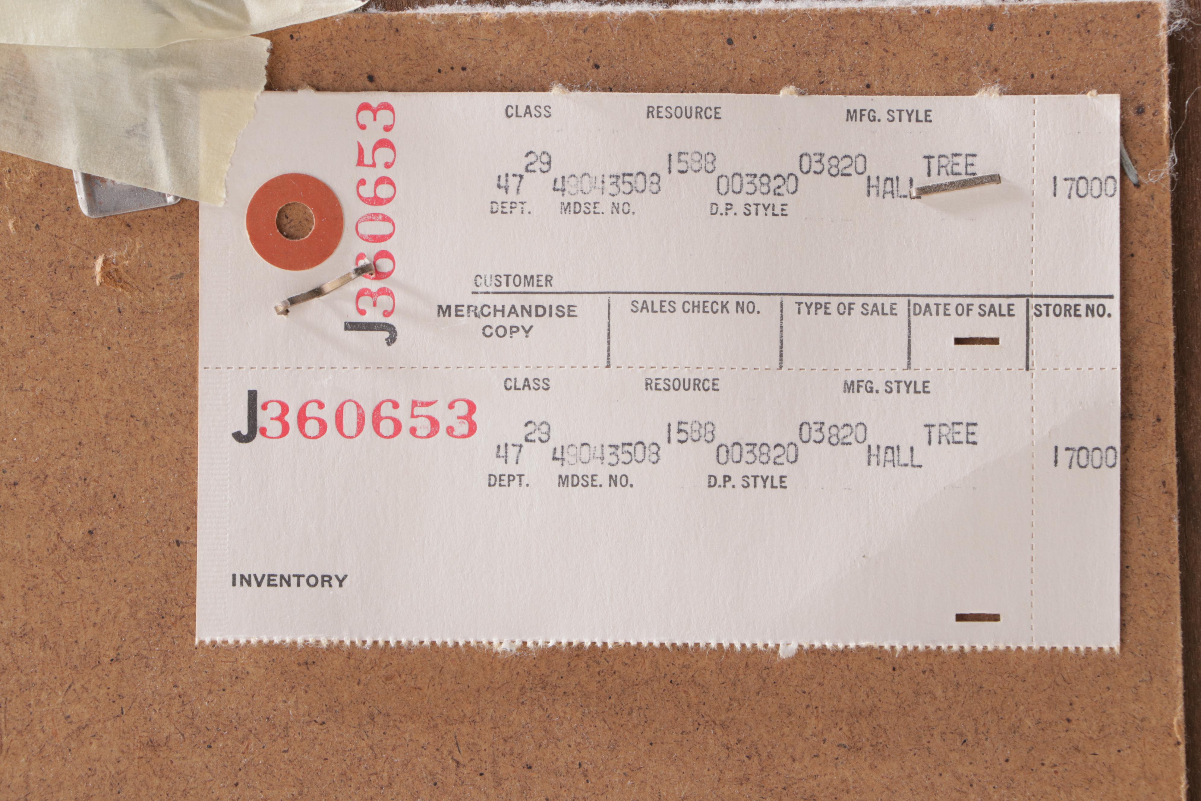 Pulaski Furniture Oak Hall Stand, Late 20th Century