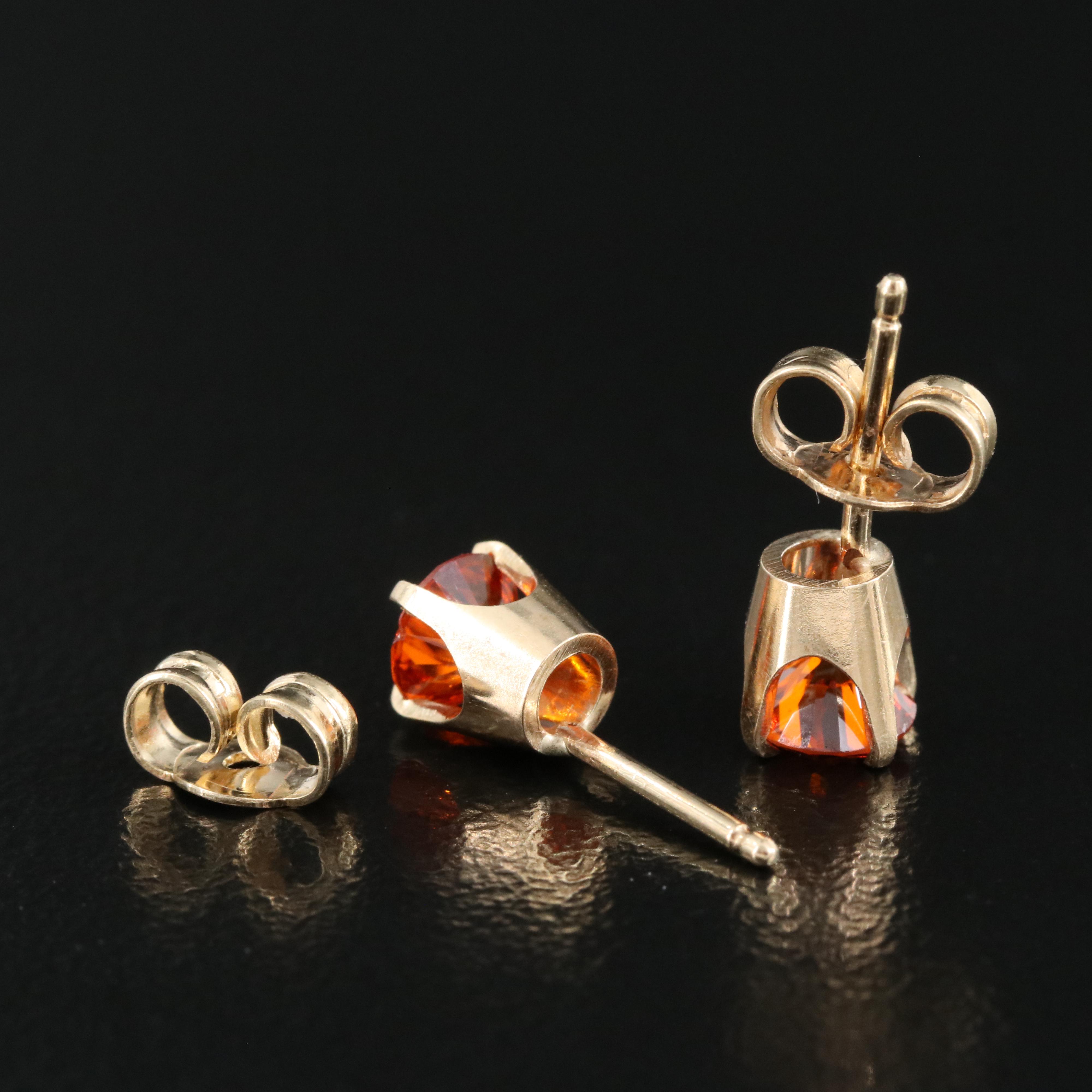 14K Cubic Zirconia Stud Earrings