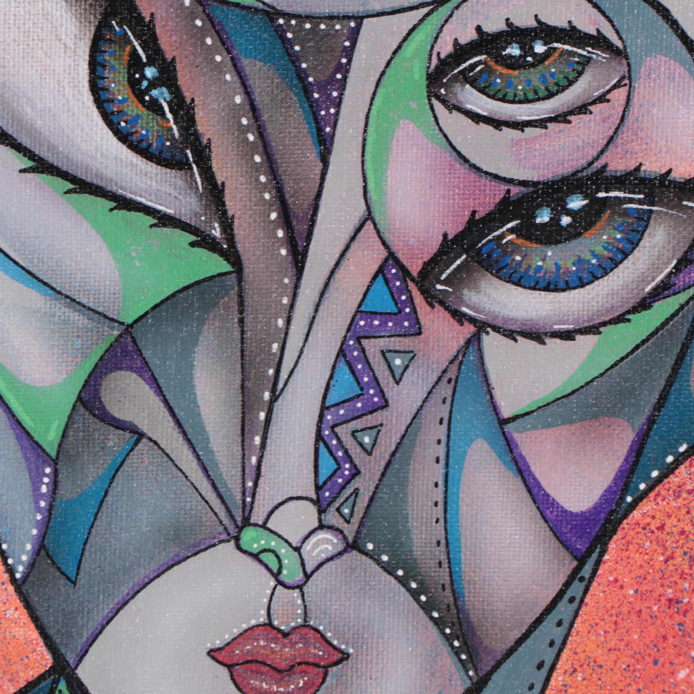 Ricardo Maya Acrylic Portrait, 21st Century