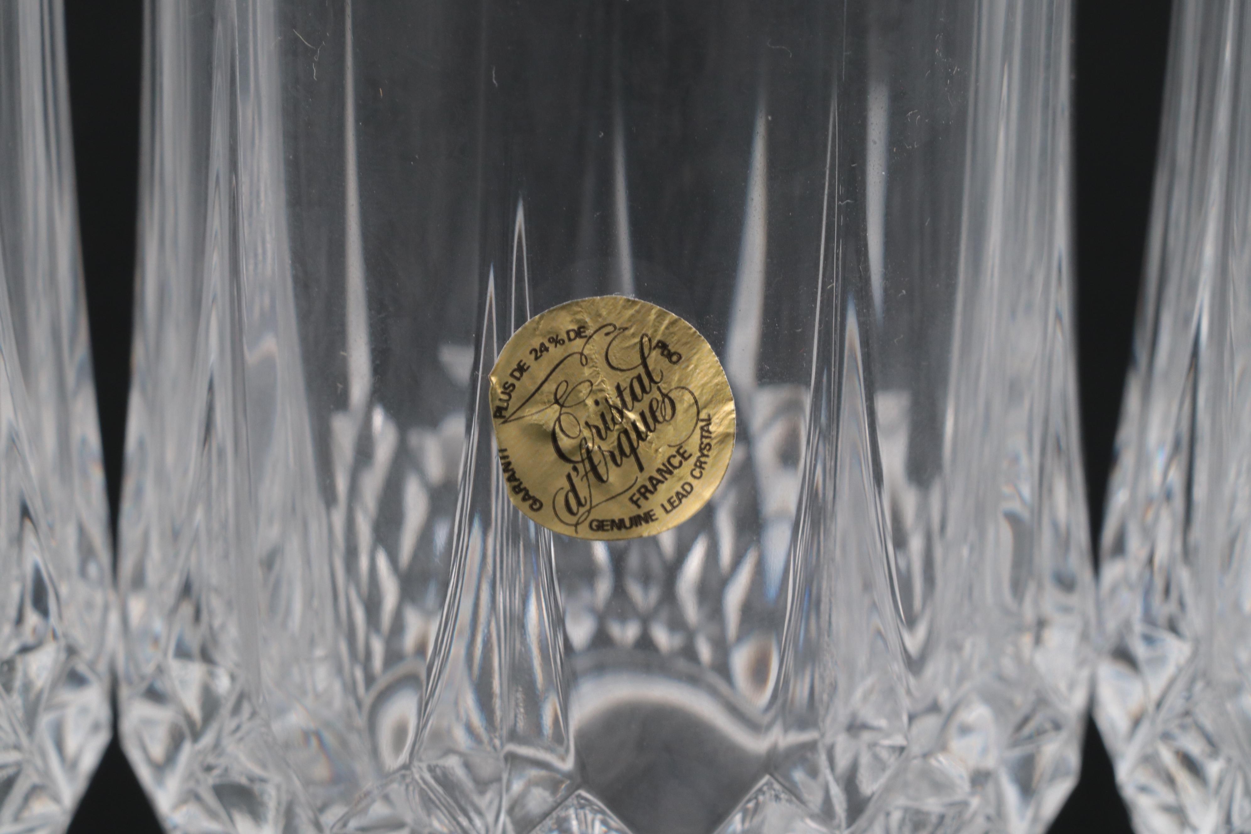 Royal Copenhagen "Neptune" Millennium Crystal Flutes with Other Drinkware