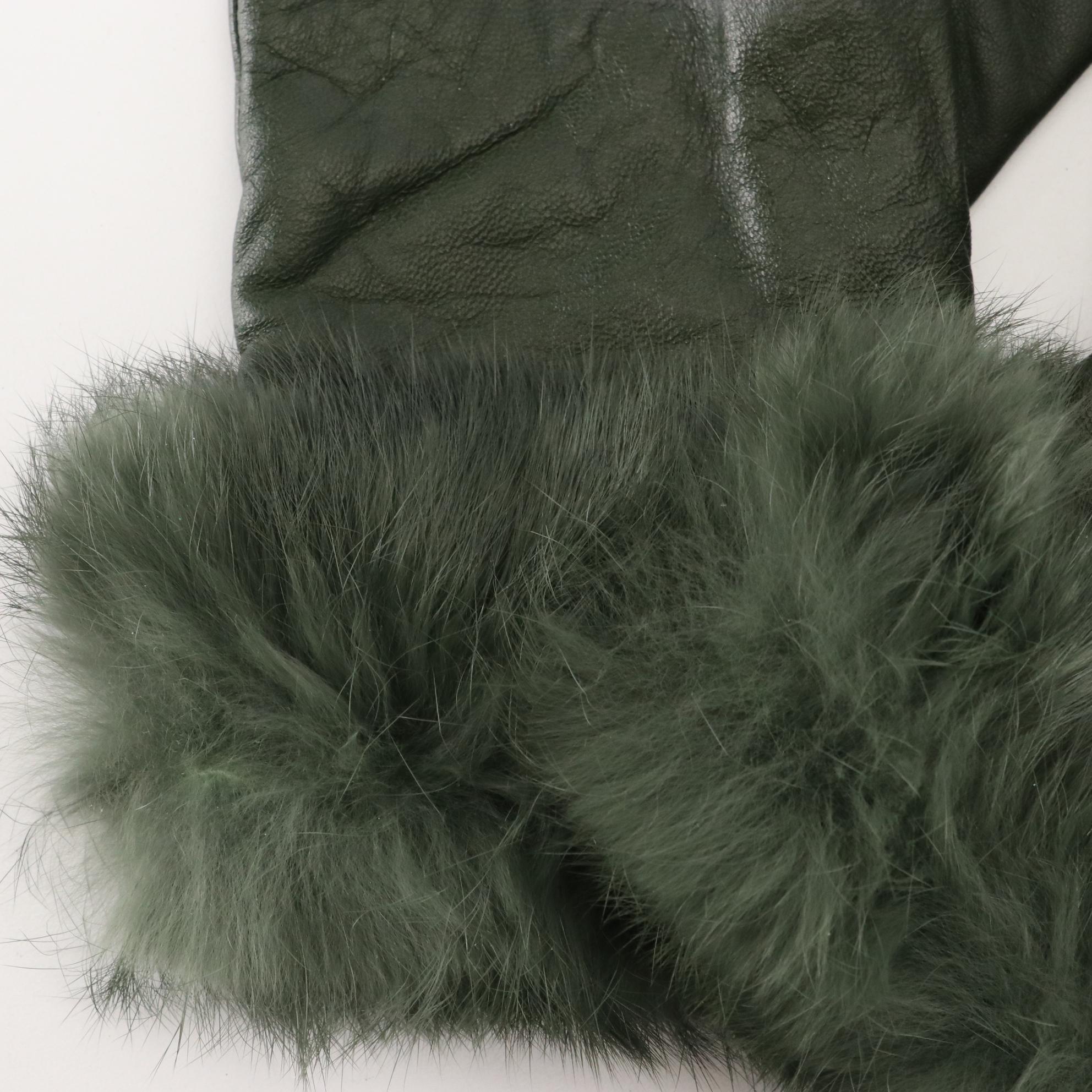 Ralph Lauren American Flag Beanie with Thinsulate 40 Gram Green Leather Gloves