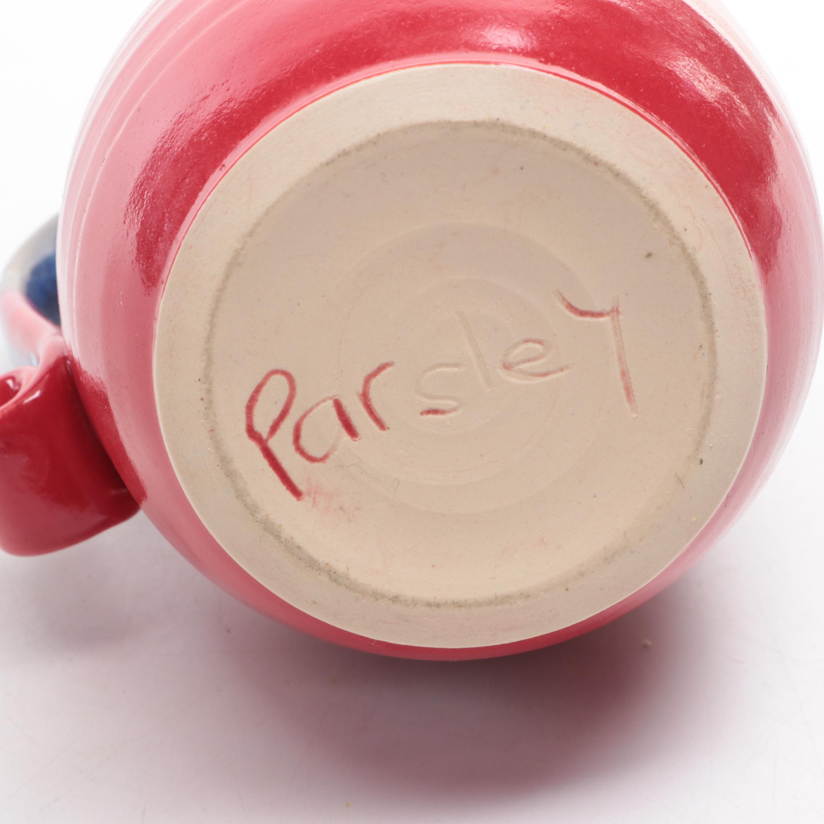 Studio Art Pottery Casserole with Lidded Vessel and Cruet