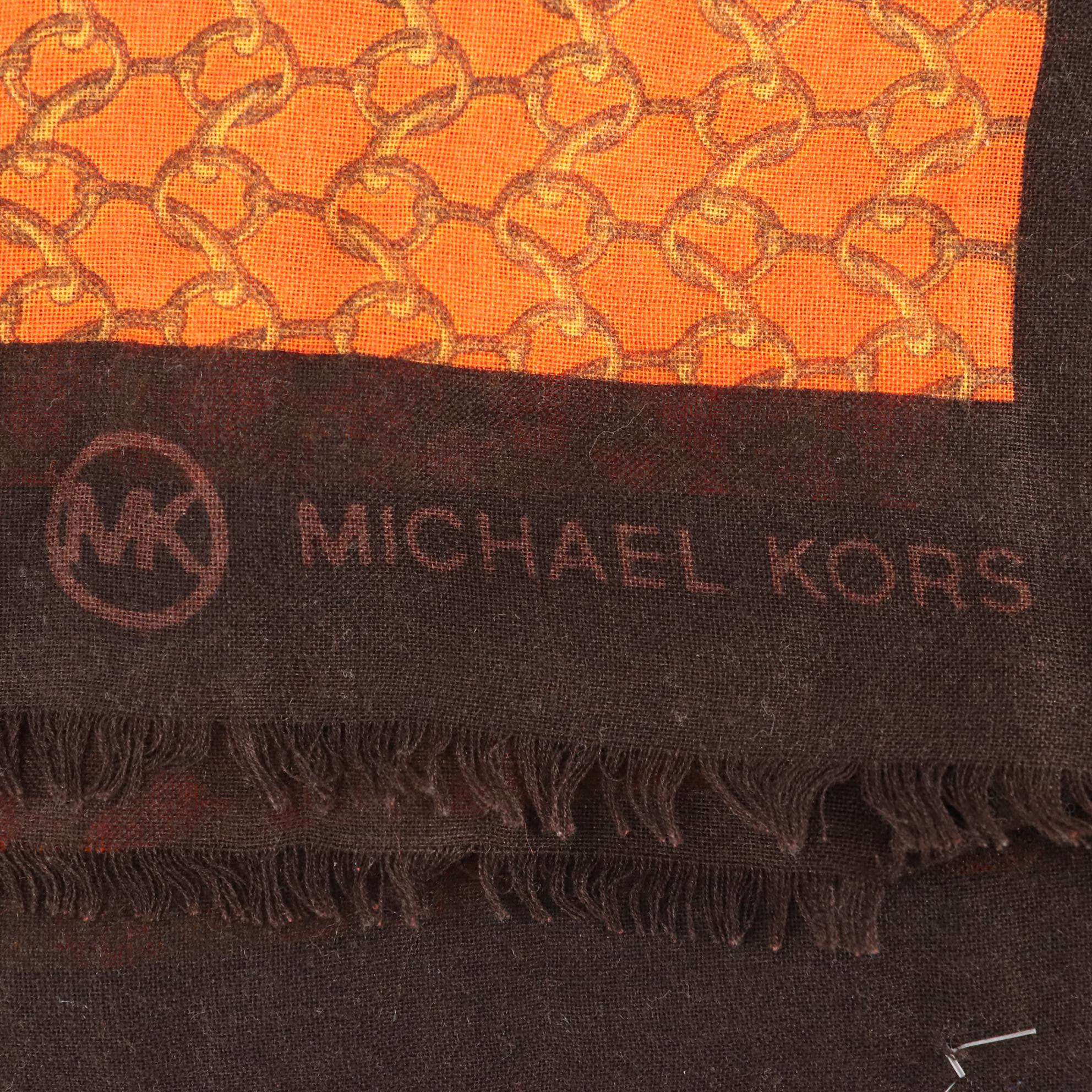 Michael Kors Chain Link Print Scarf with 2 Chic Chevron and Fringe Scarves