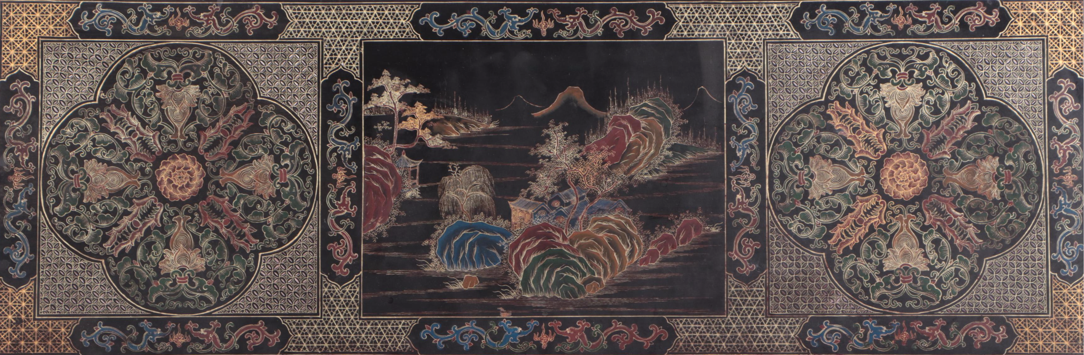 Chinese Black, Gilt, and Polychrome-Lacquered Low Table