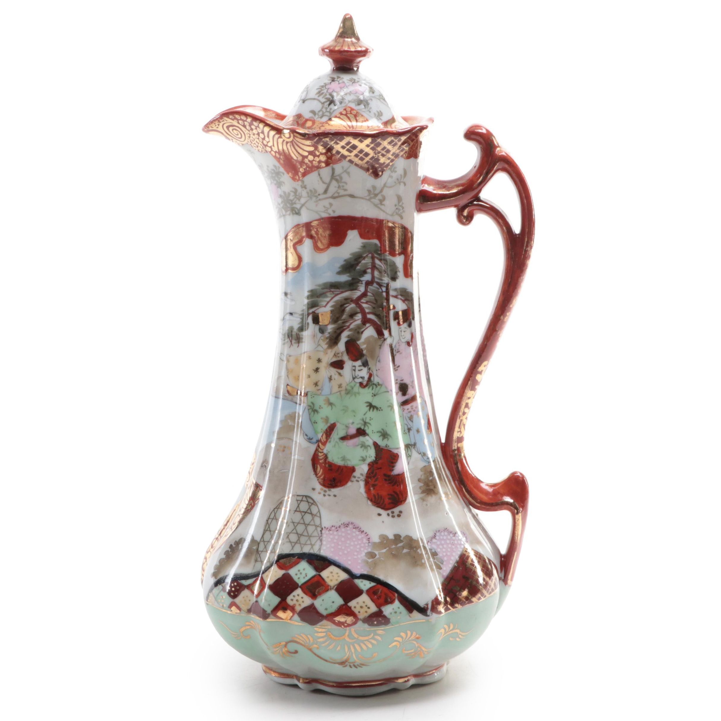 Japanese Kutani Porcelain Chocolate Pot, Early to Mid-20th Century