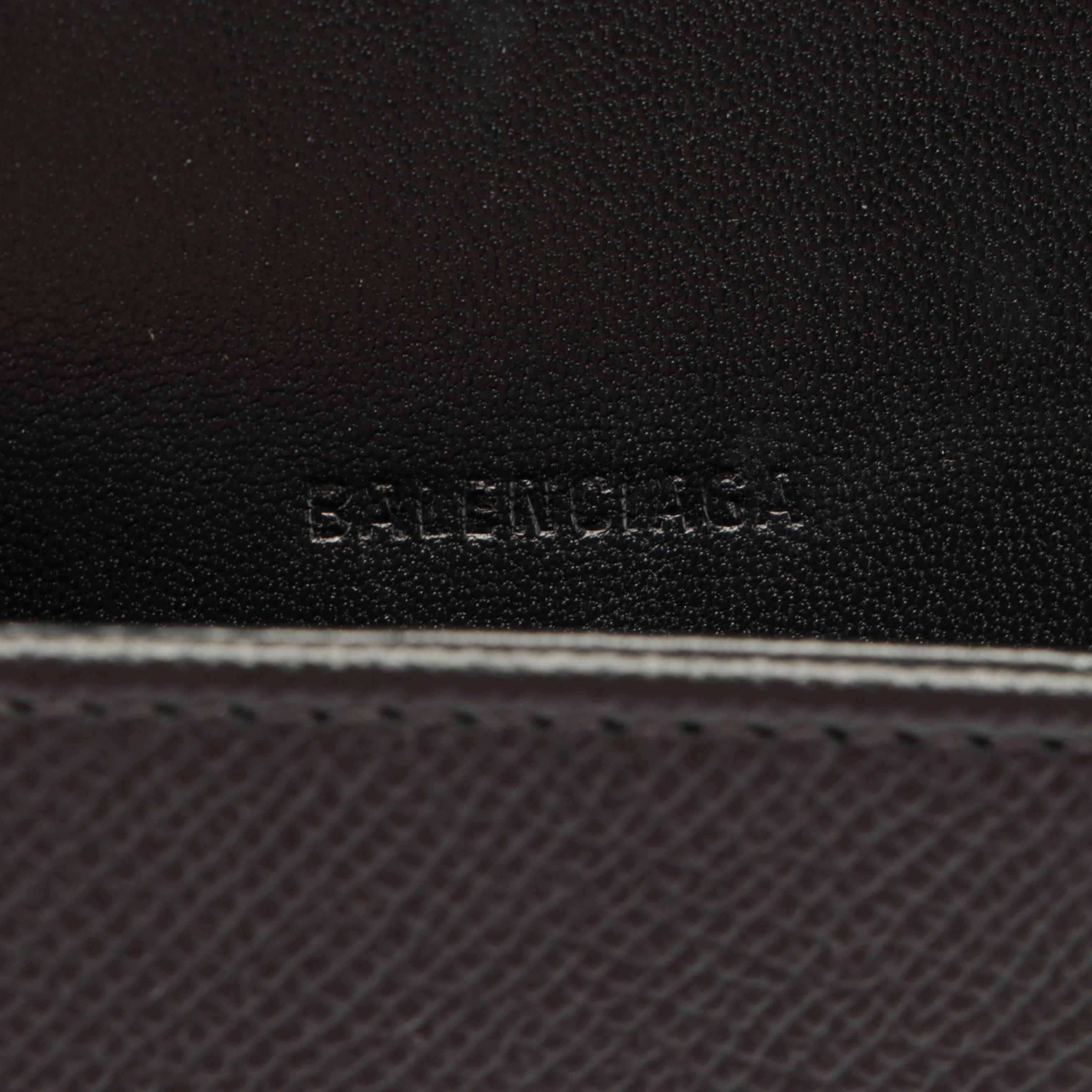 Balenciaga BB Chain Strap Crossbody Bag in Black Grain Leather