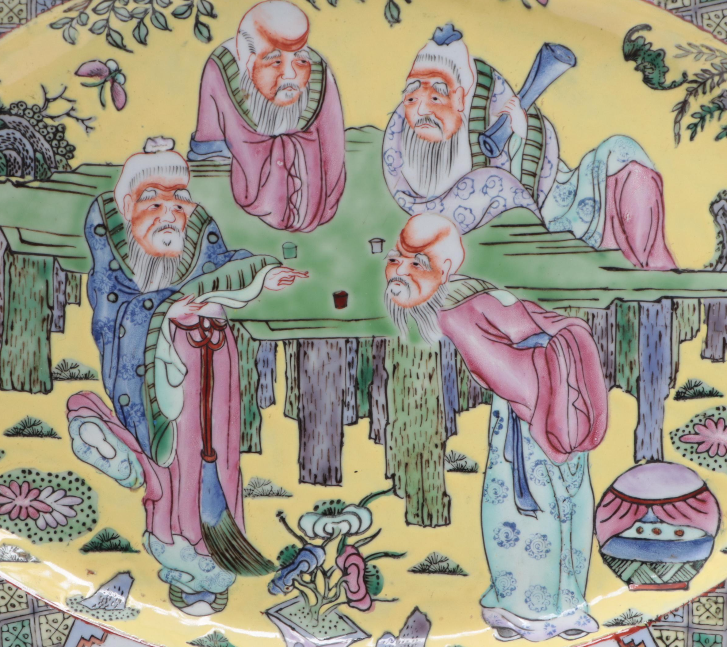 Chinese Famille Jaune Platter