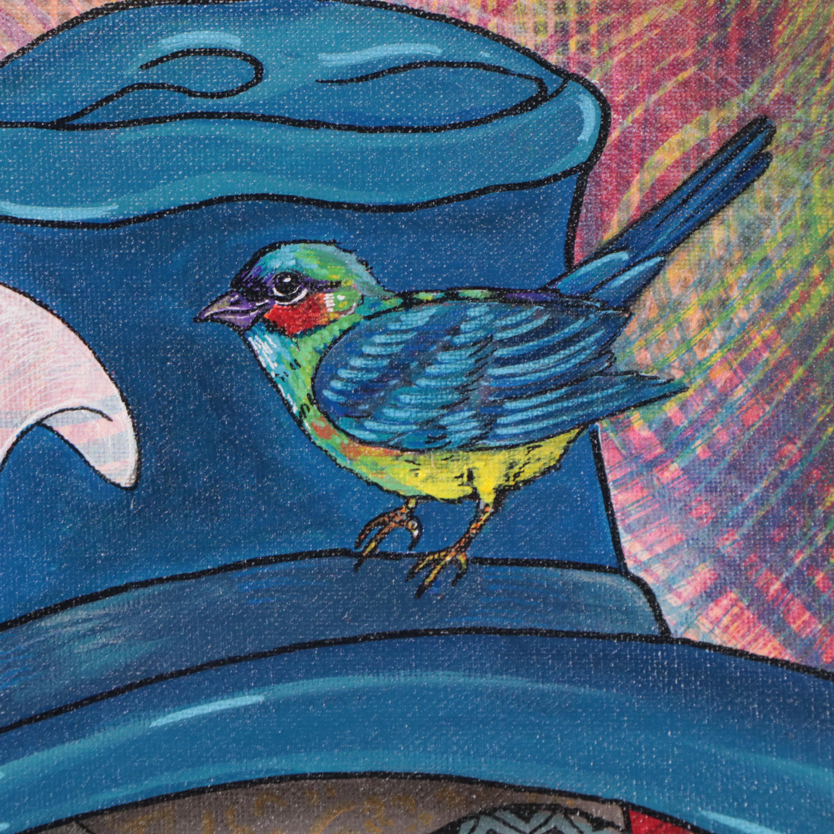 Ricardo Maya Acrylic Portrait, 21st Century