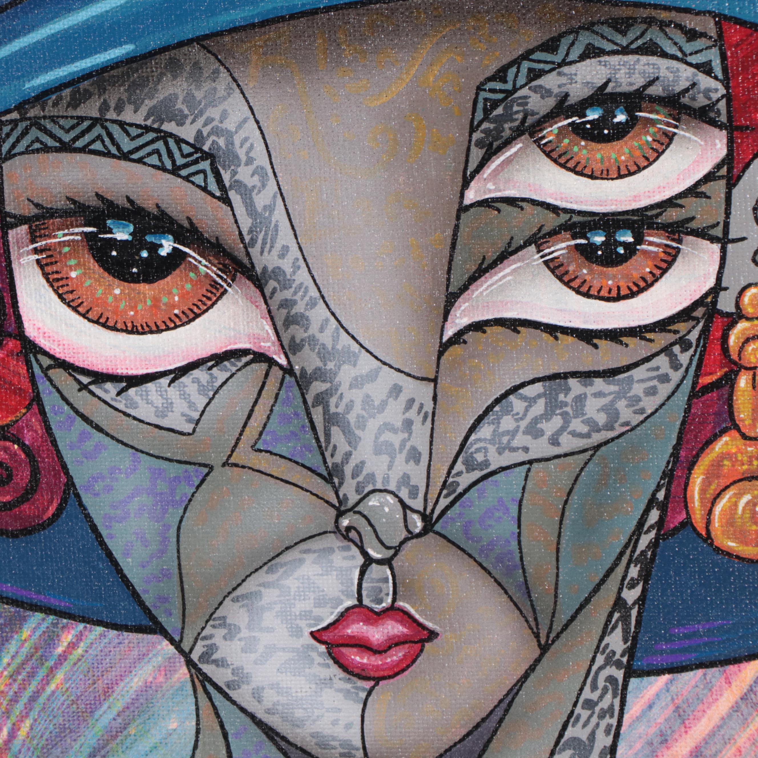 Ricardo Maya Acrylic Portrait, 21st Century