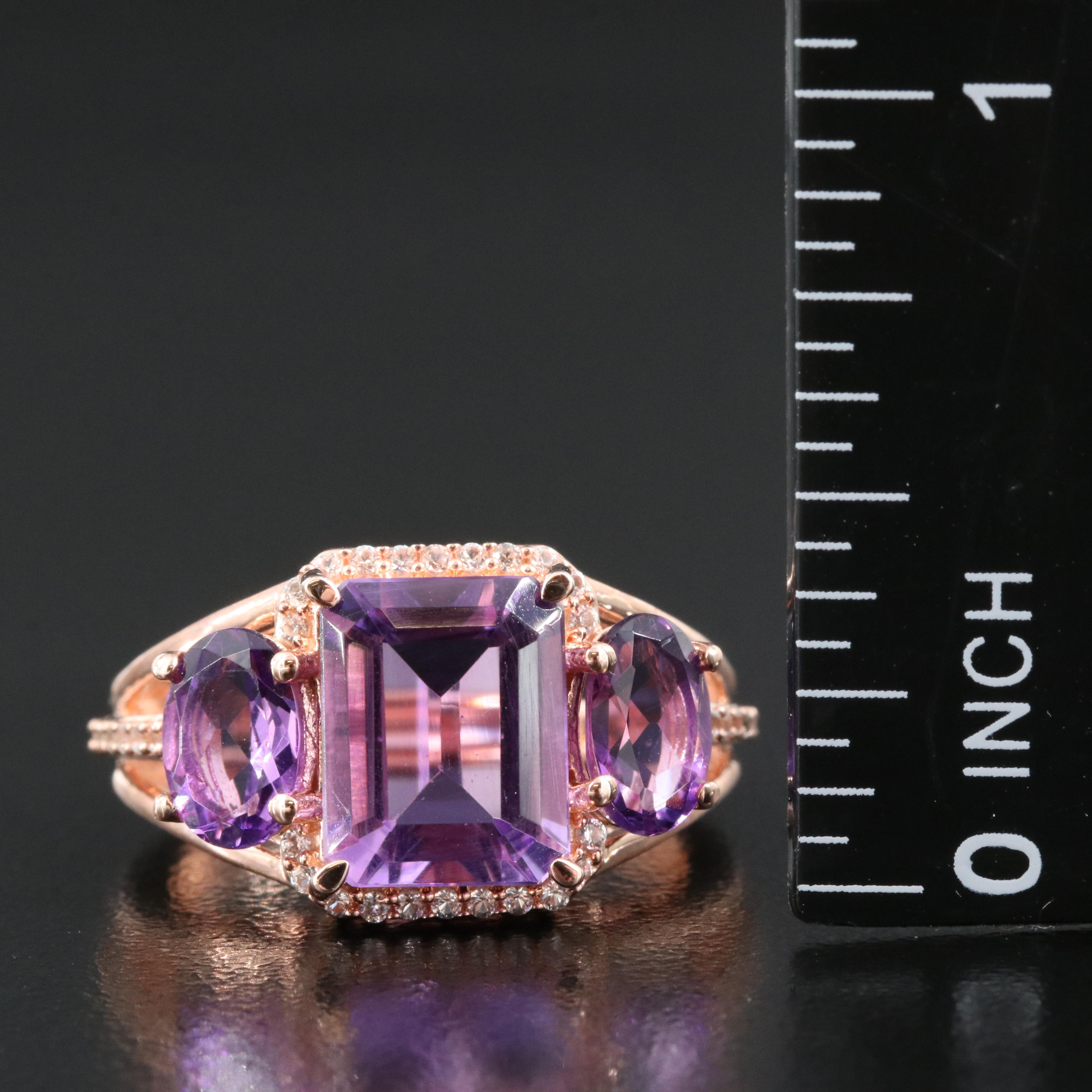 Sterling Amethyst and Sapphire Ring