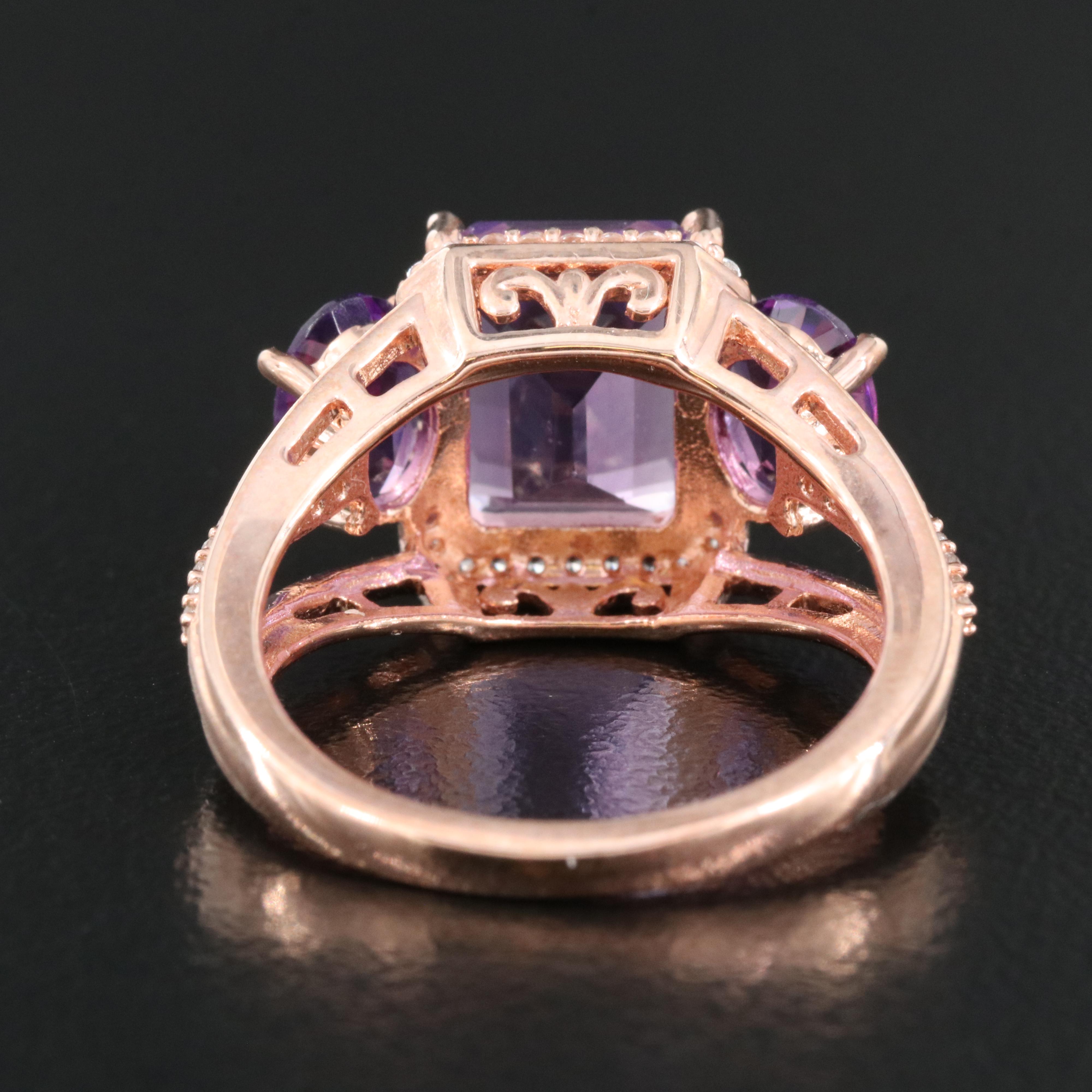 Sterling Amethyst and Sapphire Ring