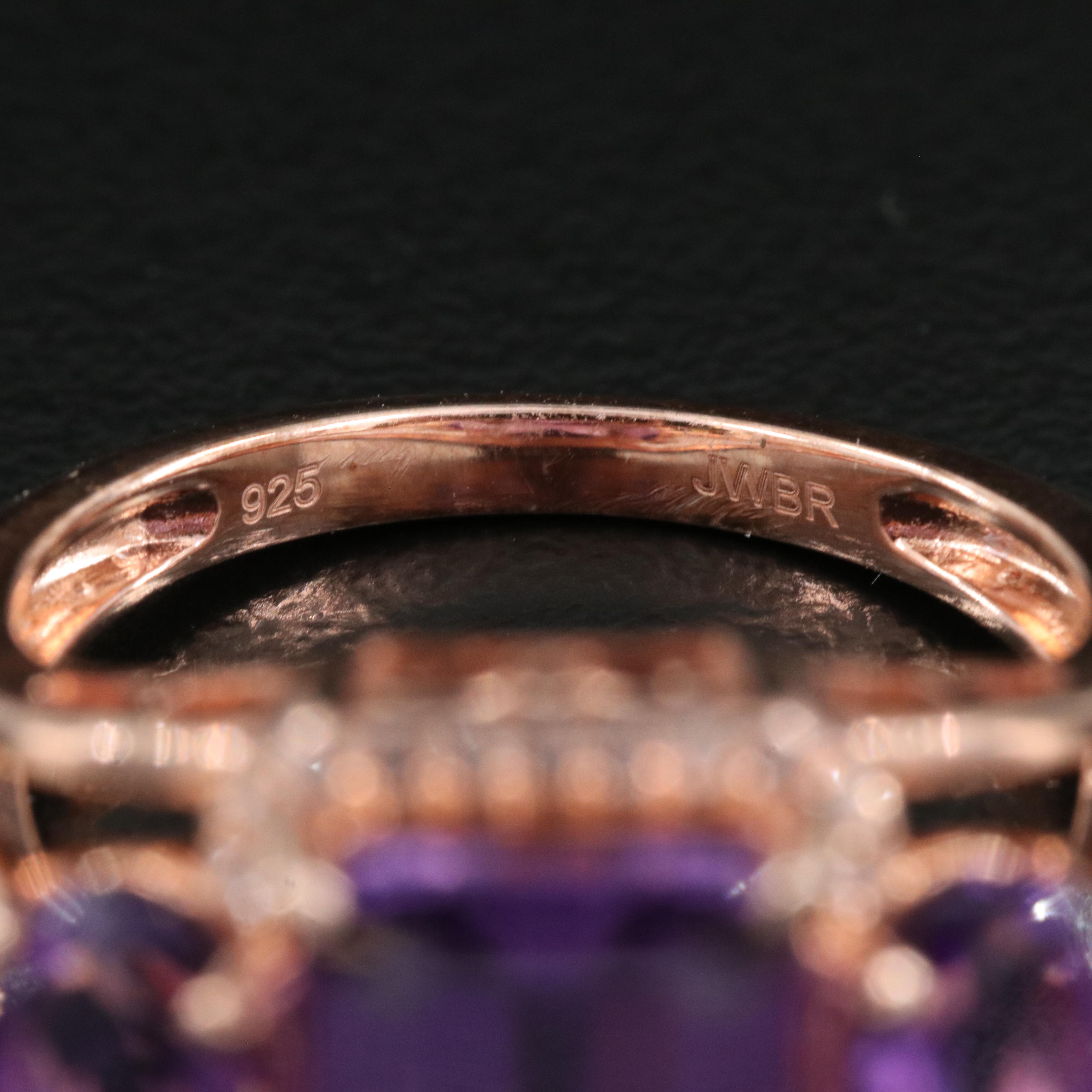 Sterling Amethyst and Sapphire Ring