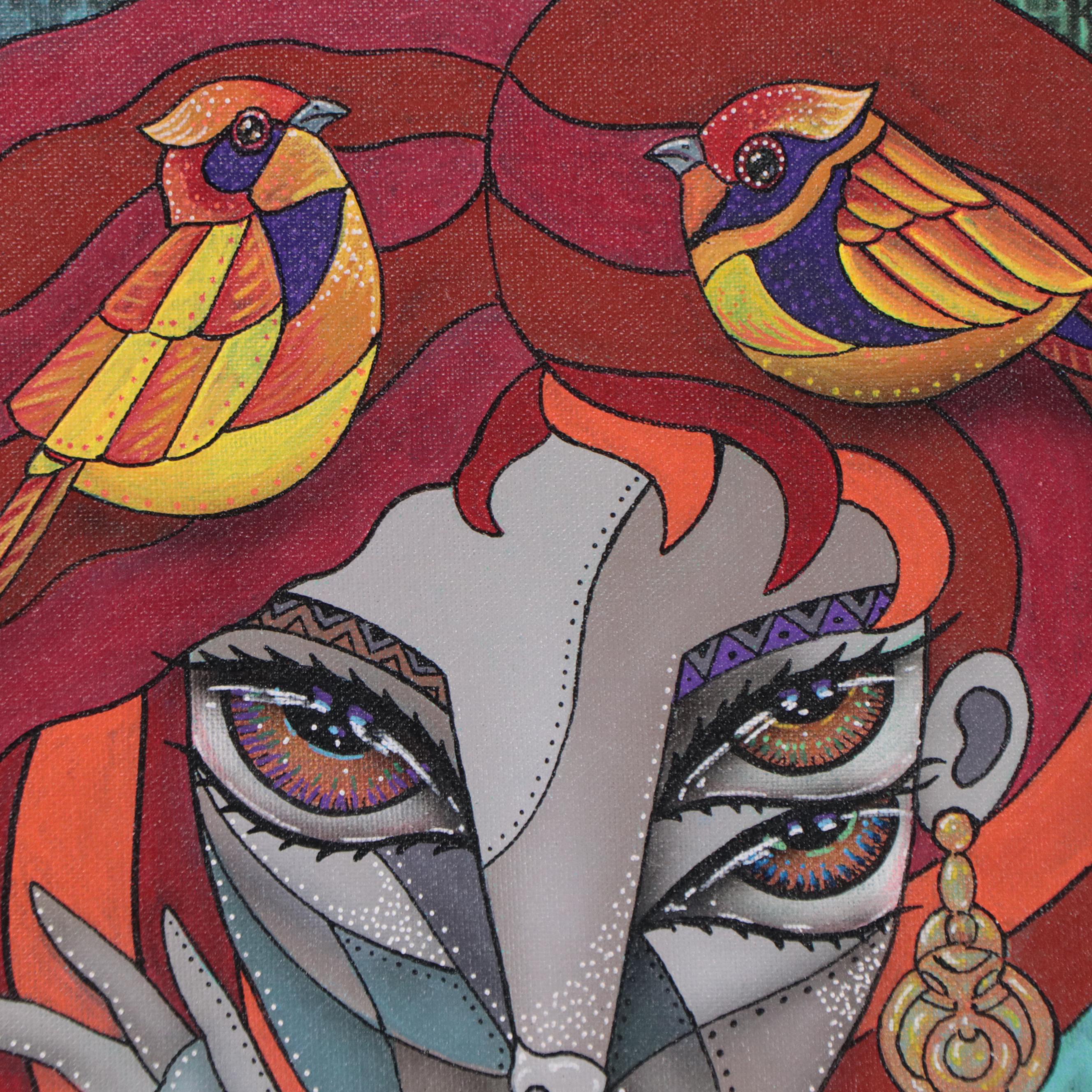 Ricardo Maya Acrylic Portrait, 21st Century