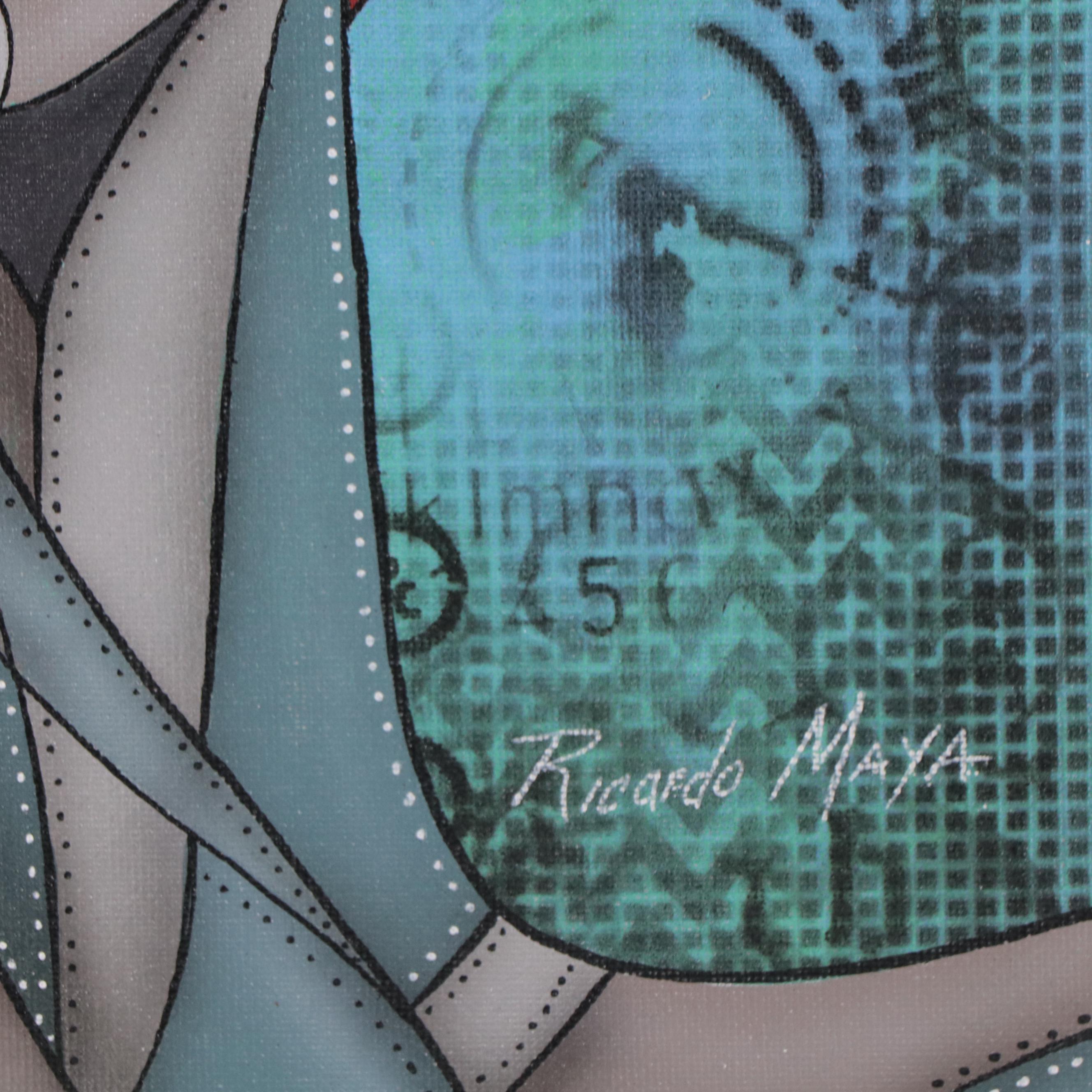 Ricardo Maya Acrylic Portrait, 21st Century