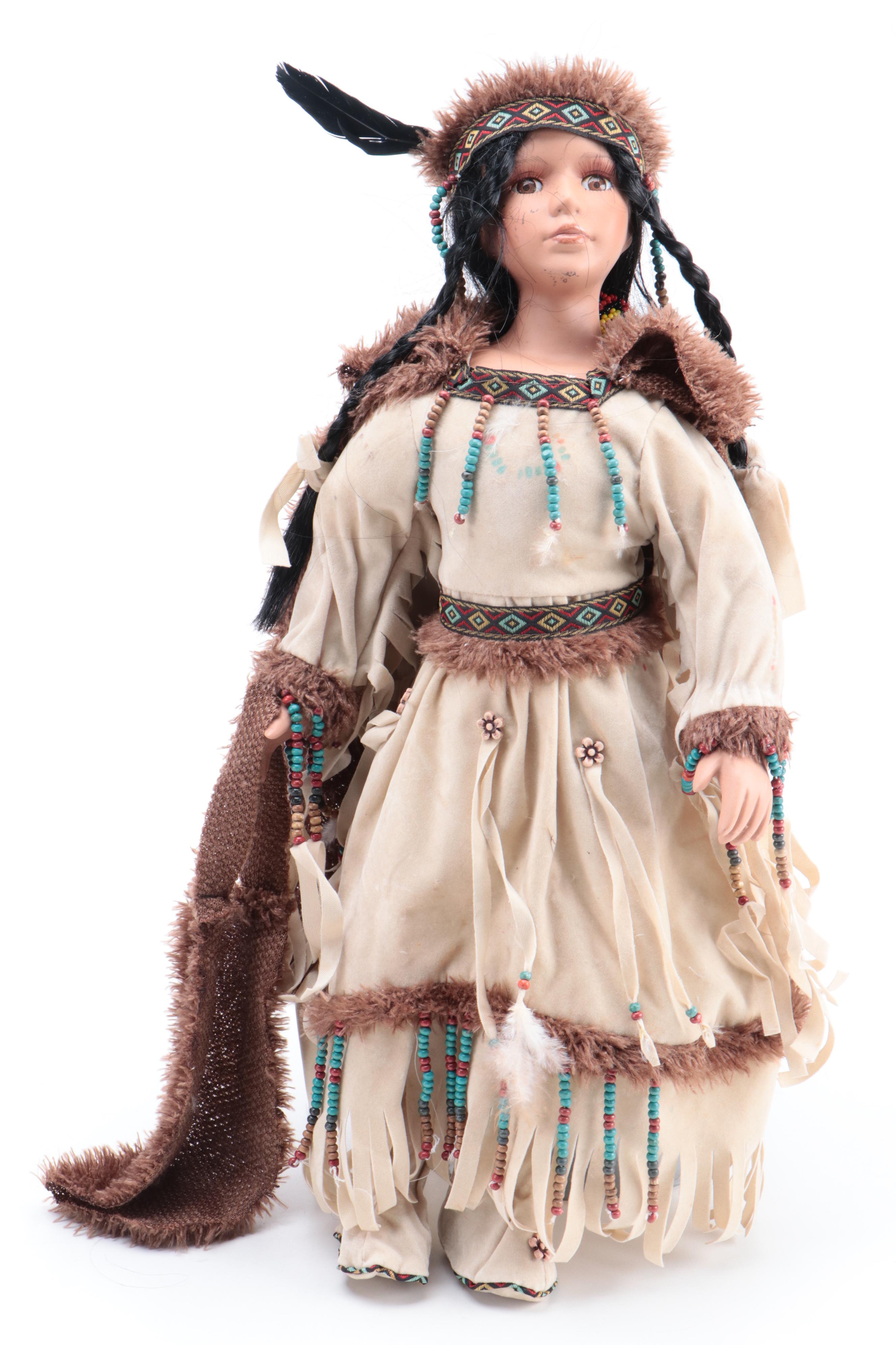 Native American Porcelain Dolls, Wall Plaques