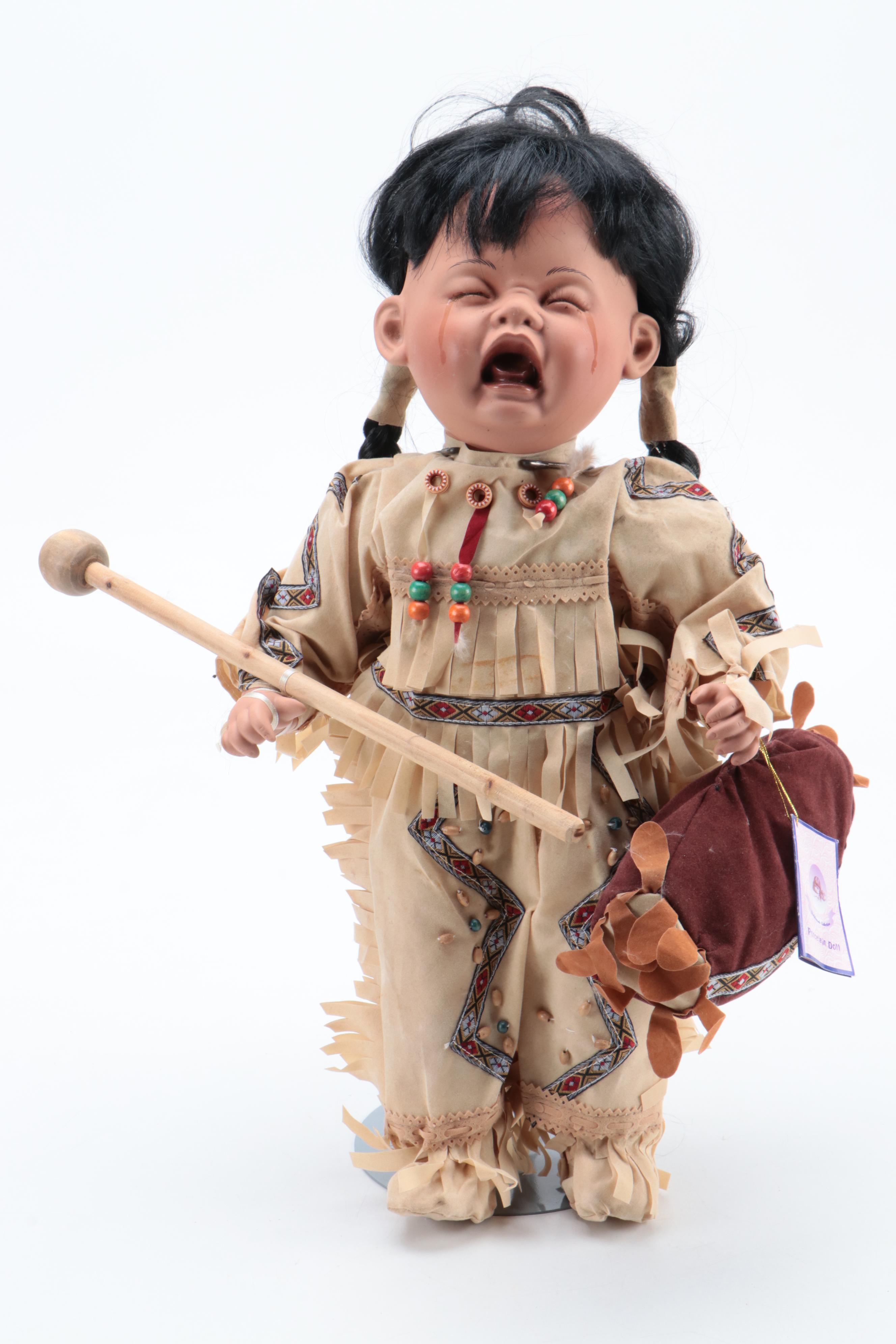 Native American Porcelain Dolls, Wall Plaques