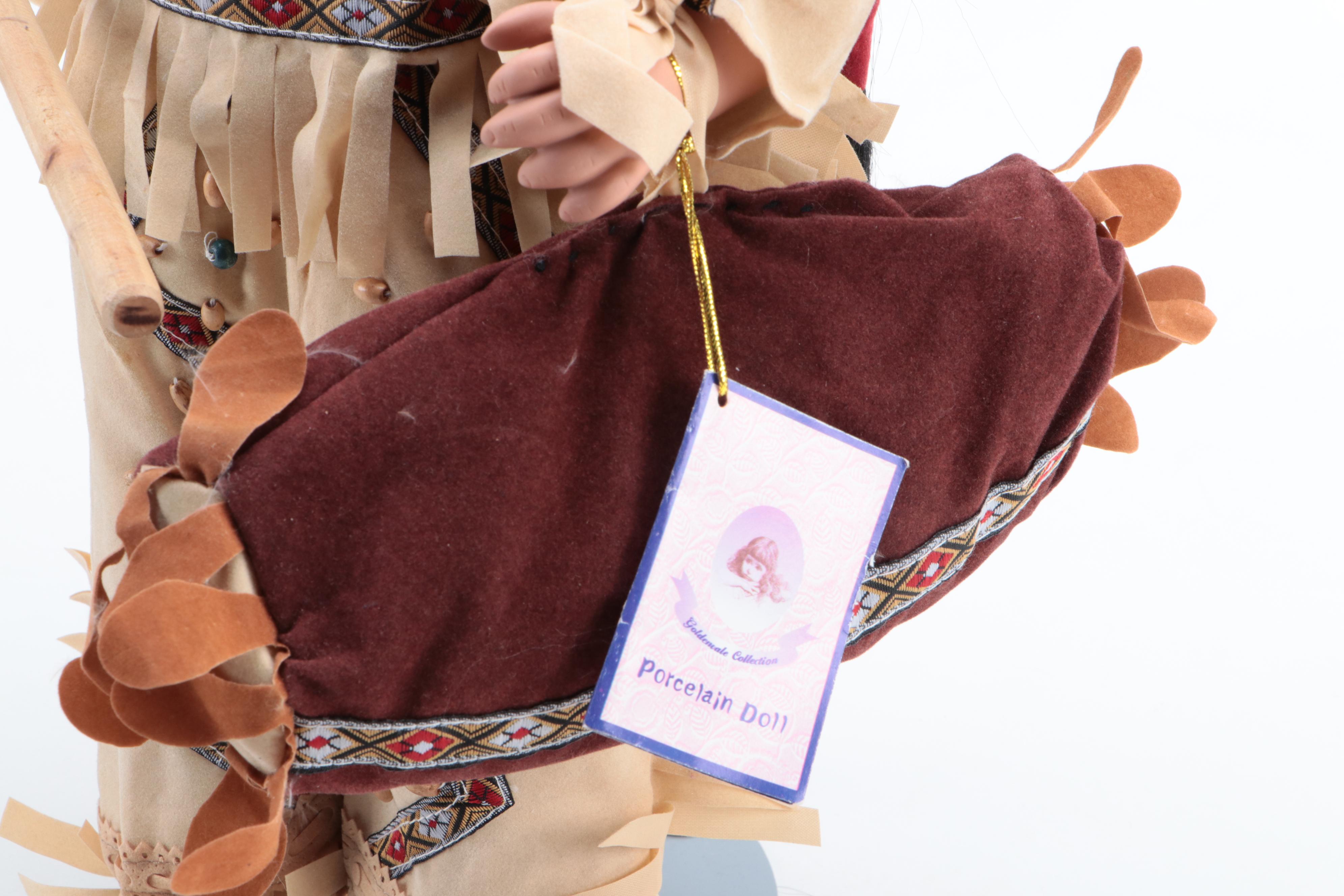 Native American Porcelain Dolls, Wall Plaques