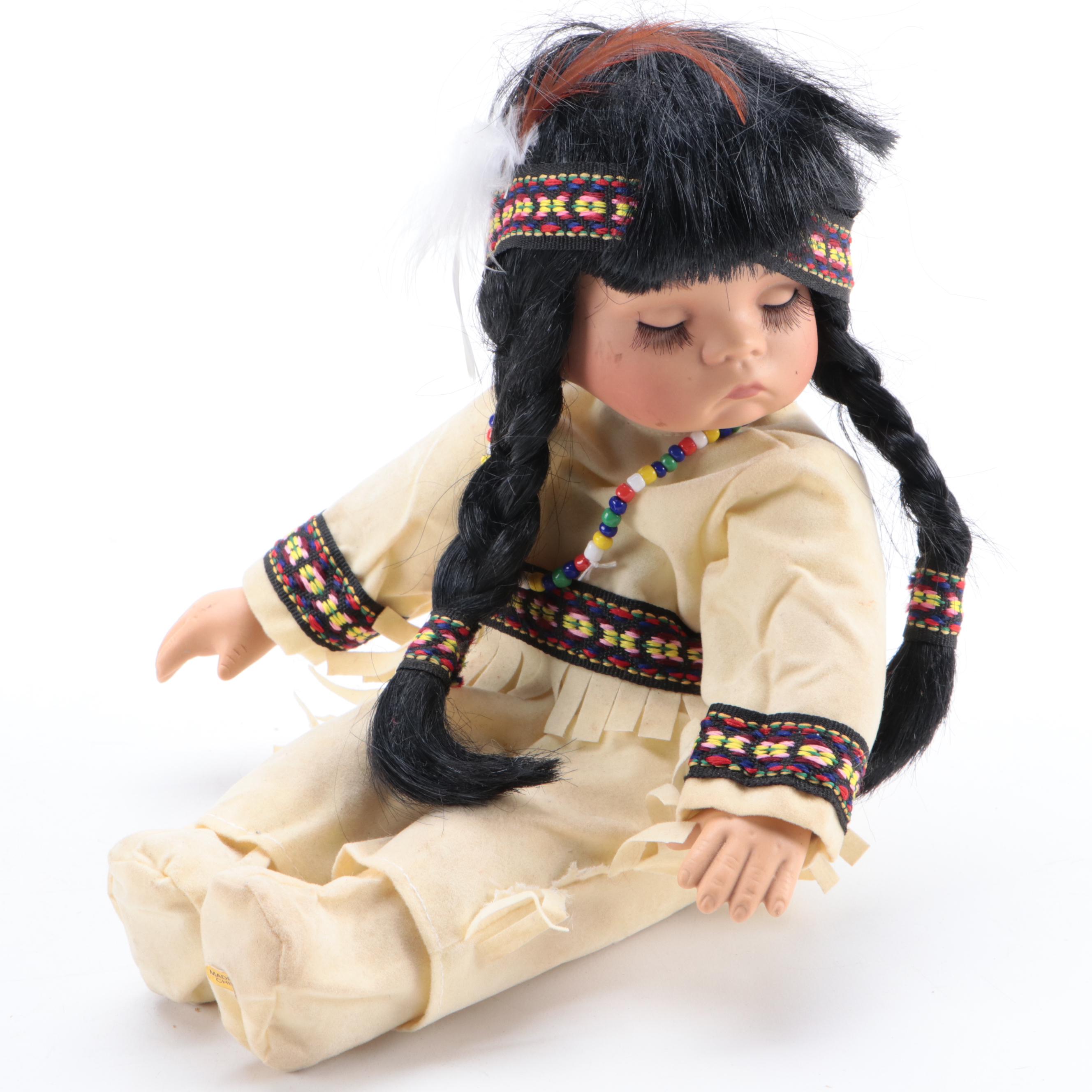 Native American Porcelain Dolls, Wall Plaques