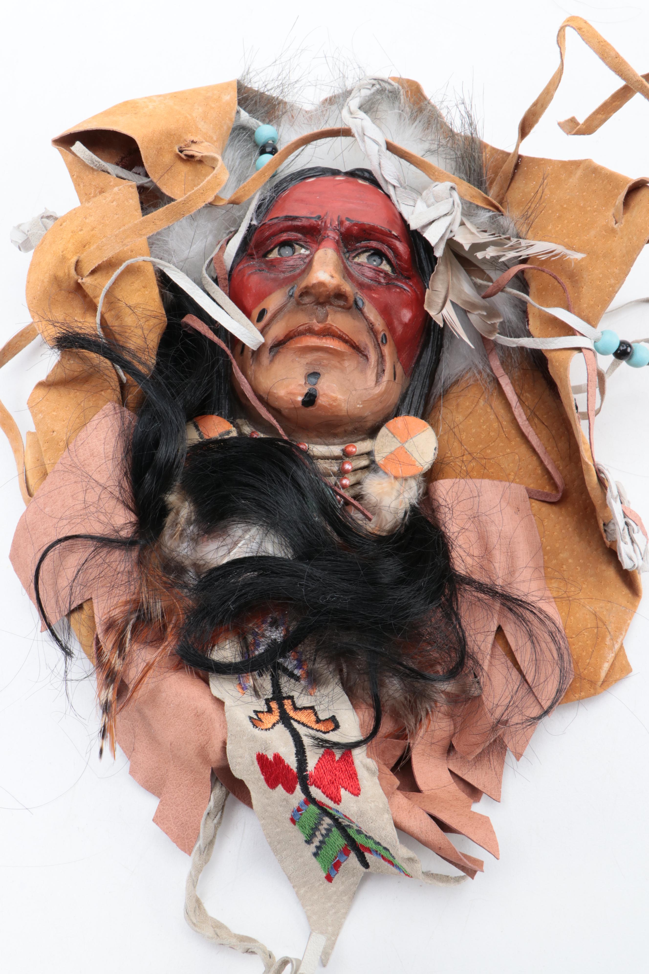 Native American Porcelain Dolls, Wall Plaques