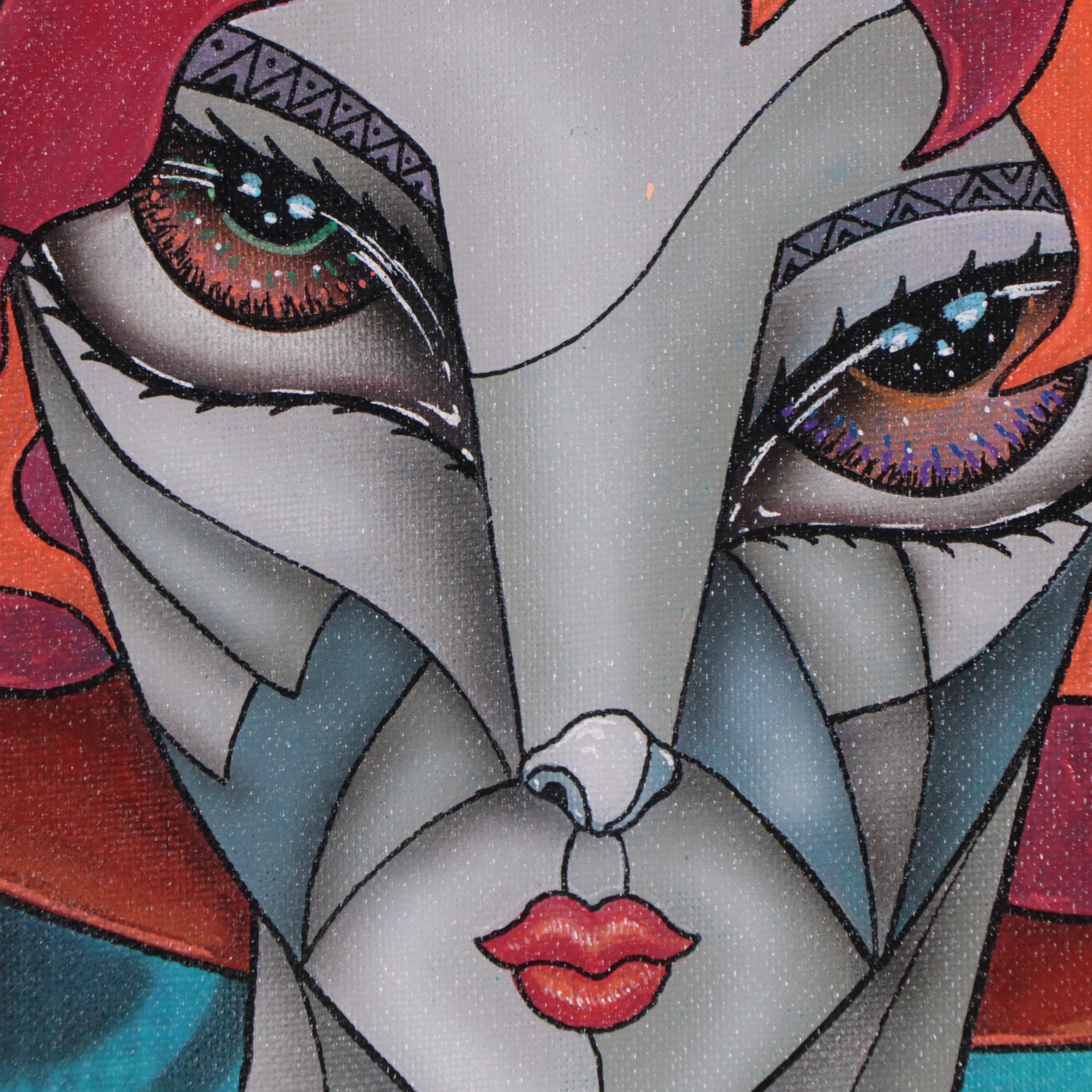 Ricardo Maya Acrylic Portrait, 21st Century