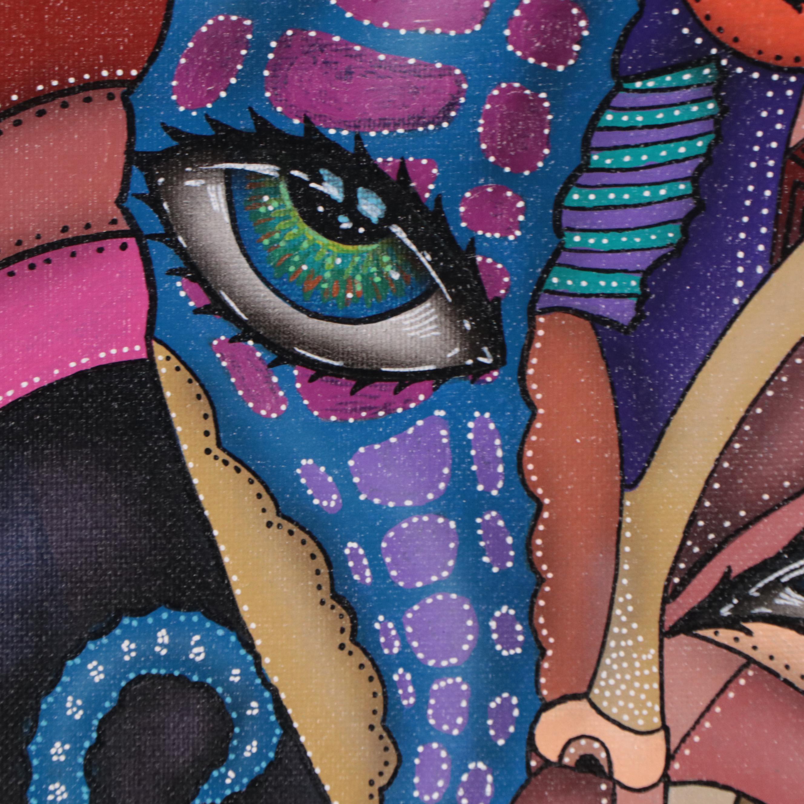 Ricardo Maya Acrylic Portrait, 21st Century