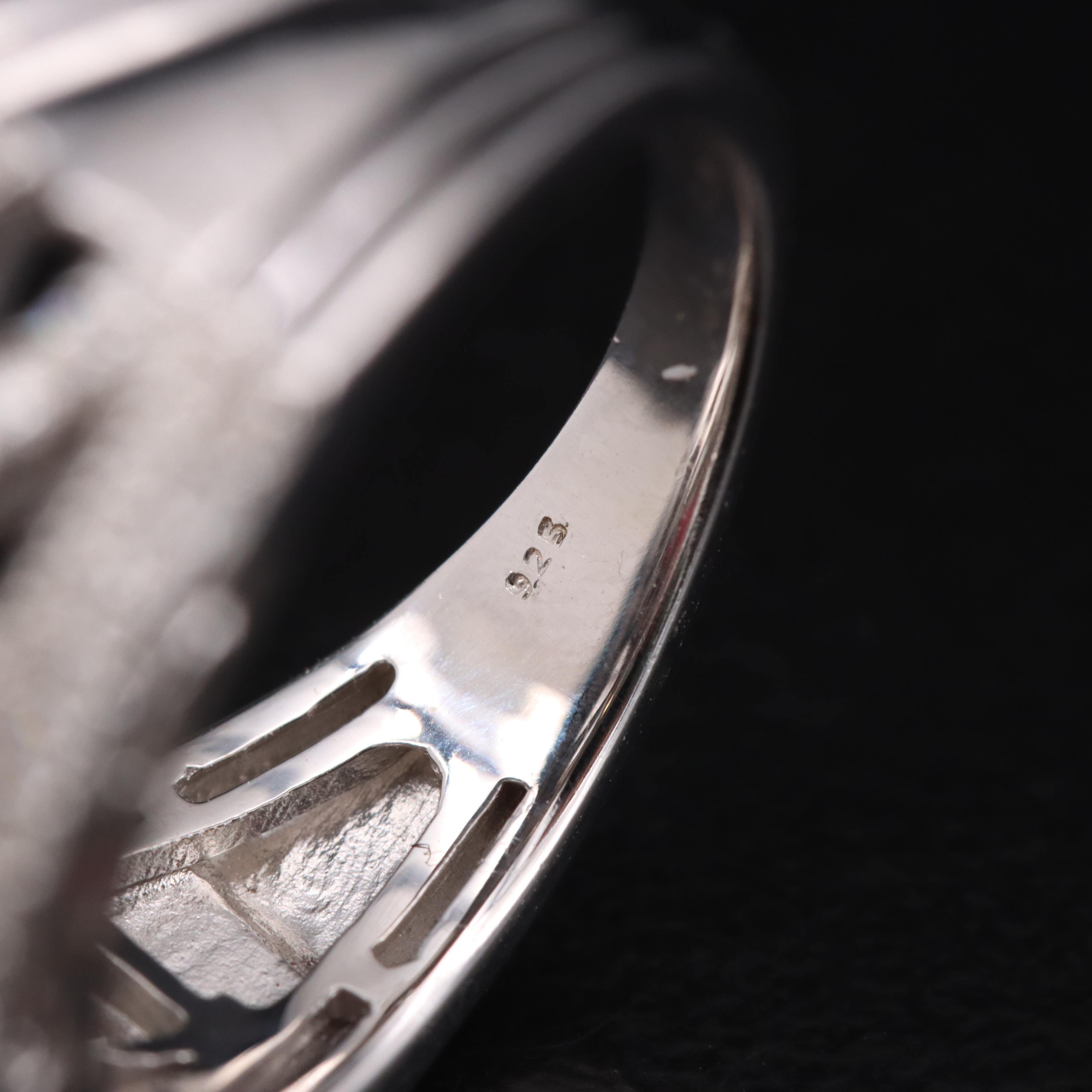 Sterling Garnet, Amethyst and Diamond Ring