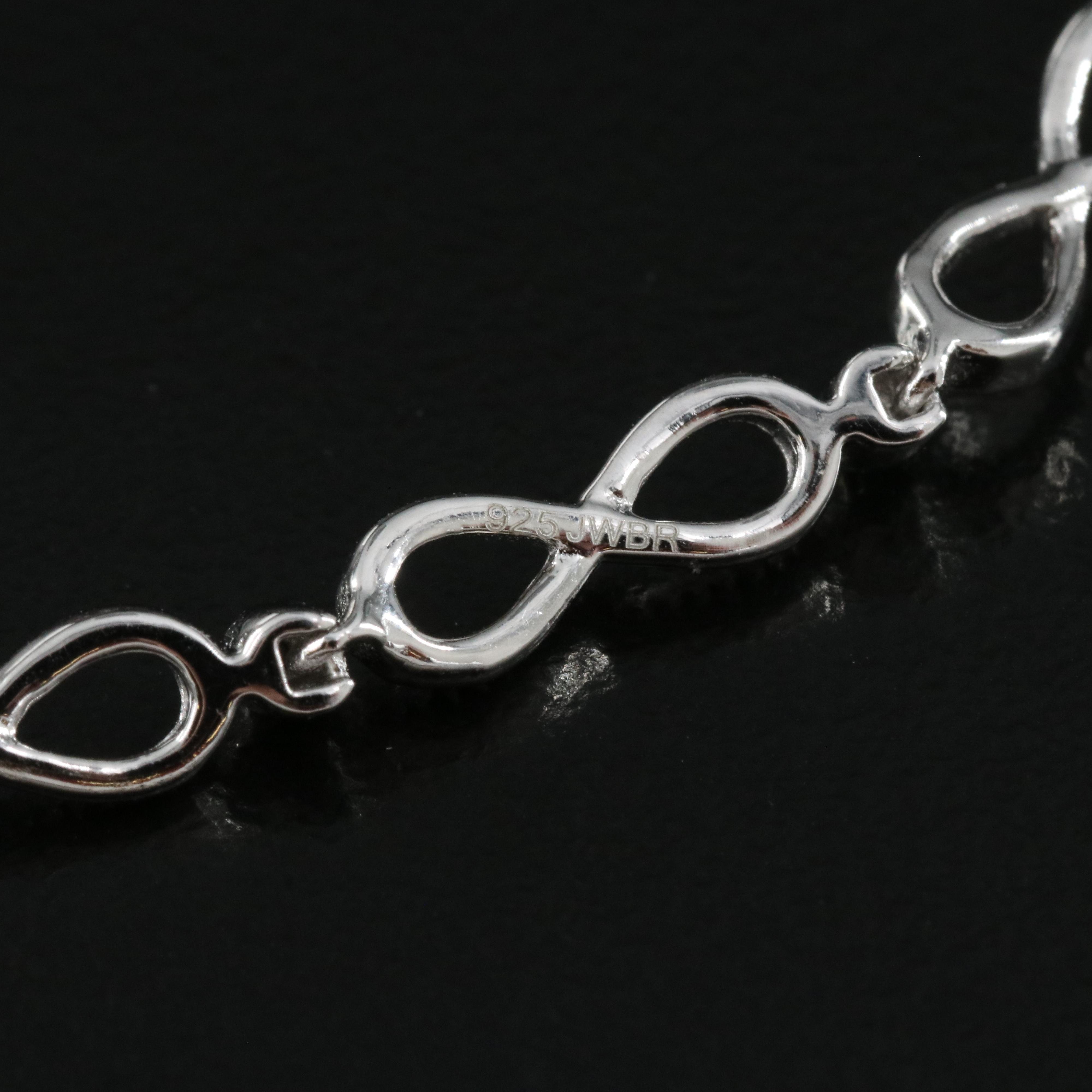 Sterling Ruby Infinity Heart Bracelet