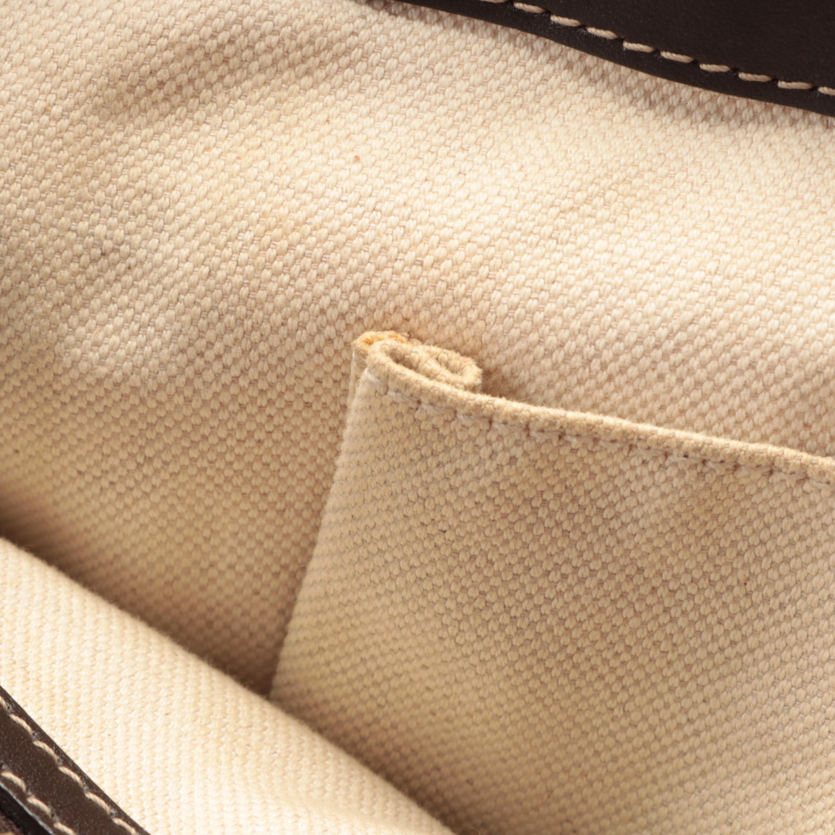 Gucci Lovely Heart Shoulder Bag in GG Canvas and Brown Leather