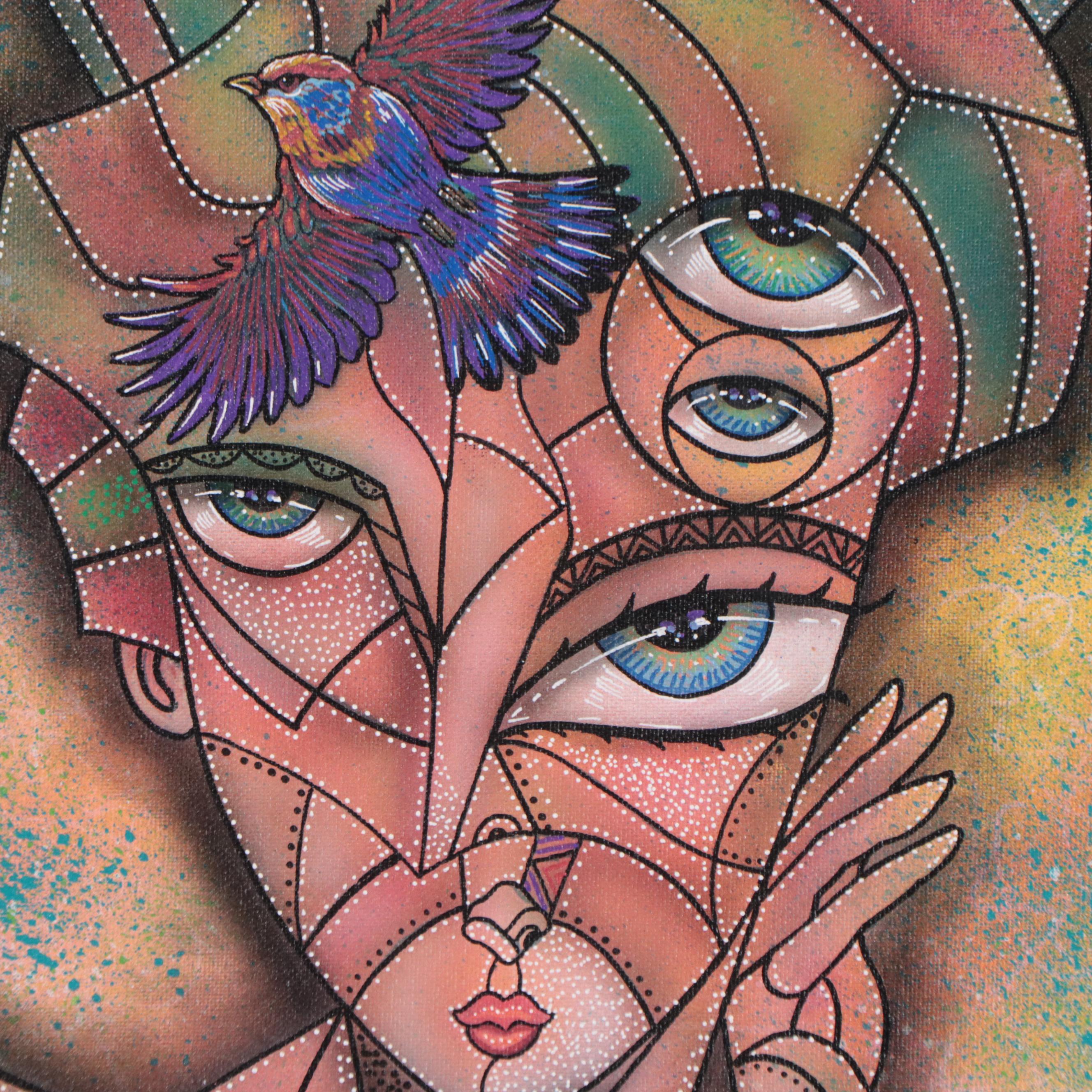 Ricardo Maya Acrylic Portrait, 21st Century