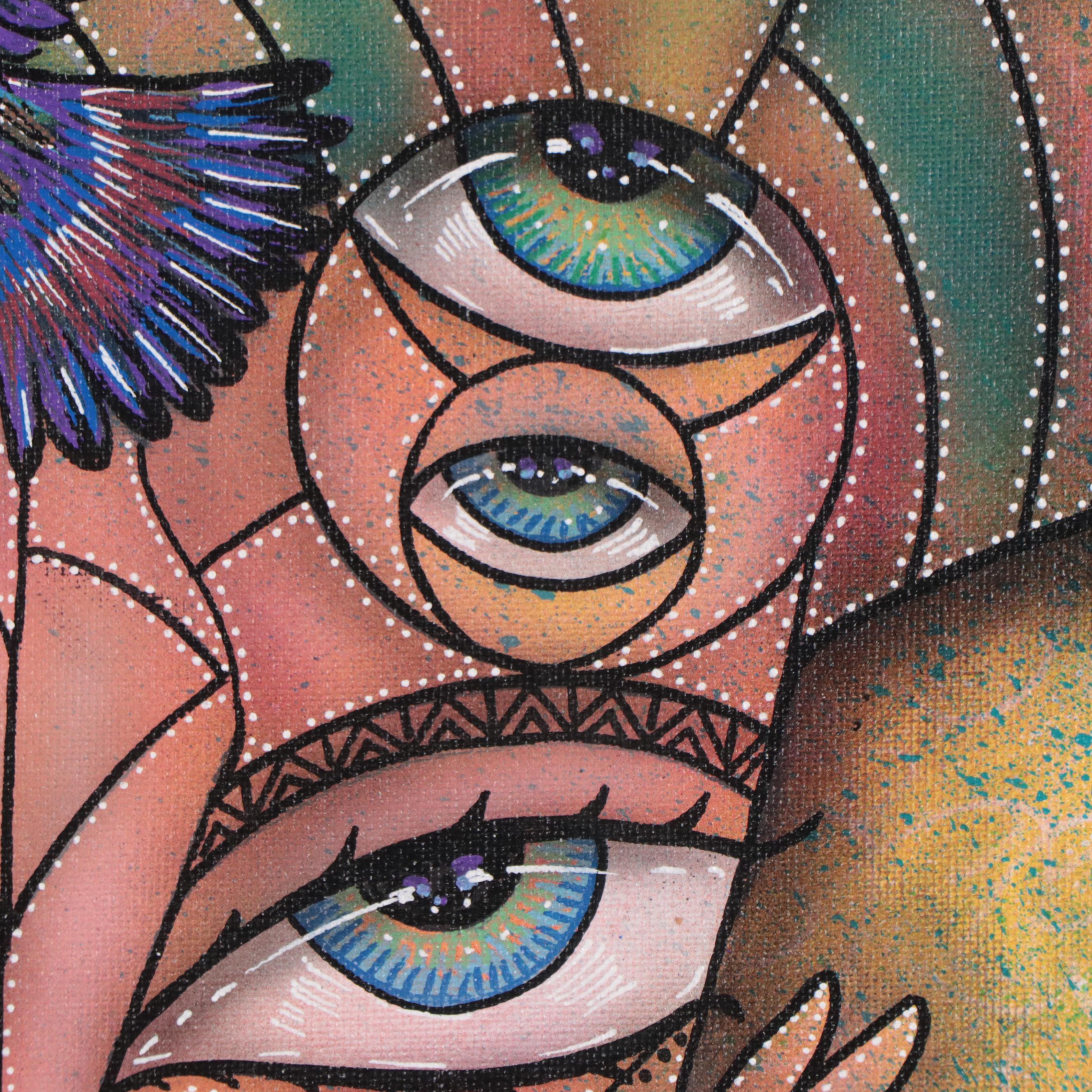 Ricardo Maya Acrylic Portrait, 21st Century