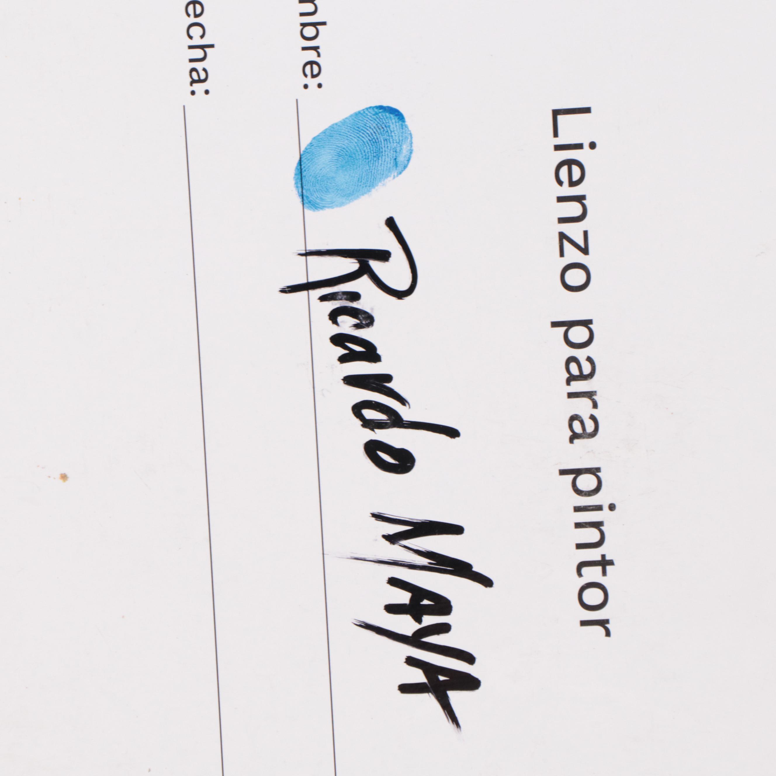 Ricardo Maya Acrylic Portrait, 21st Century