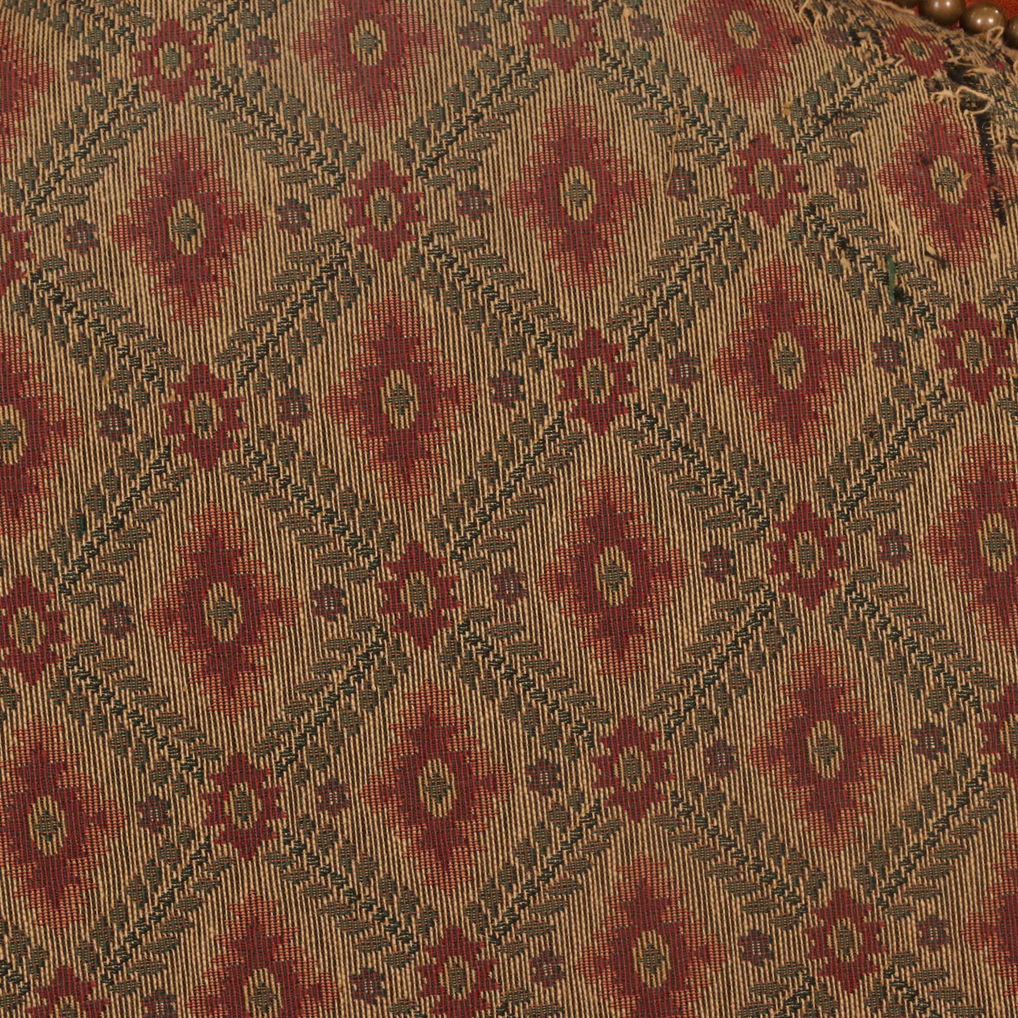 Sherrill Furniture Leather, Upholstered and Brass-Tacked Club Chair