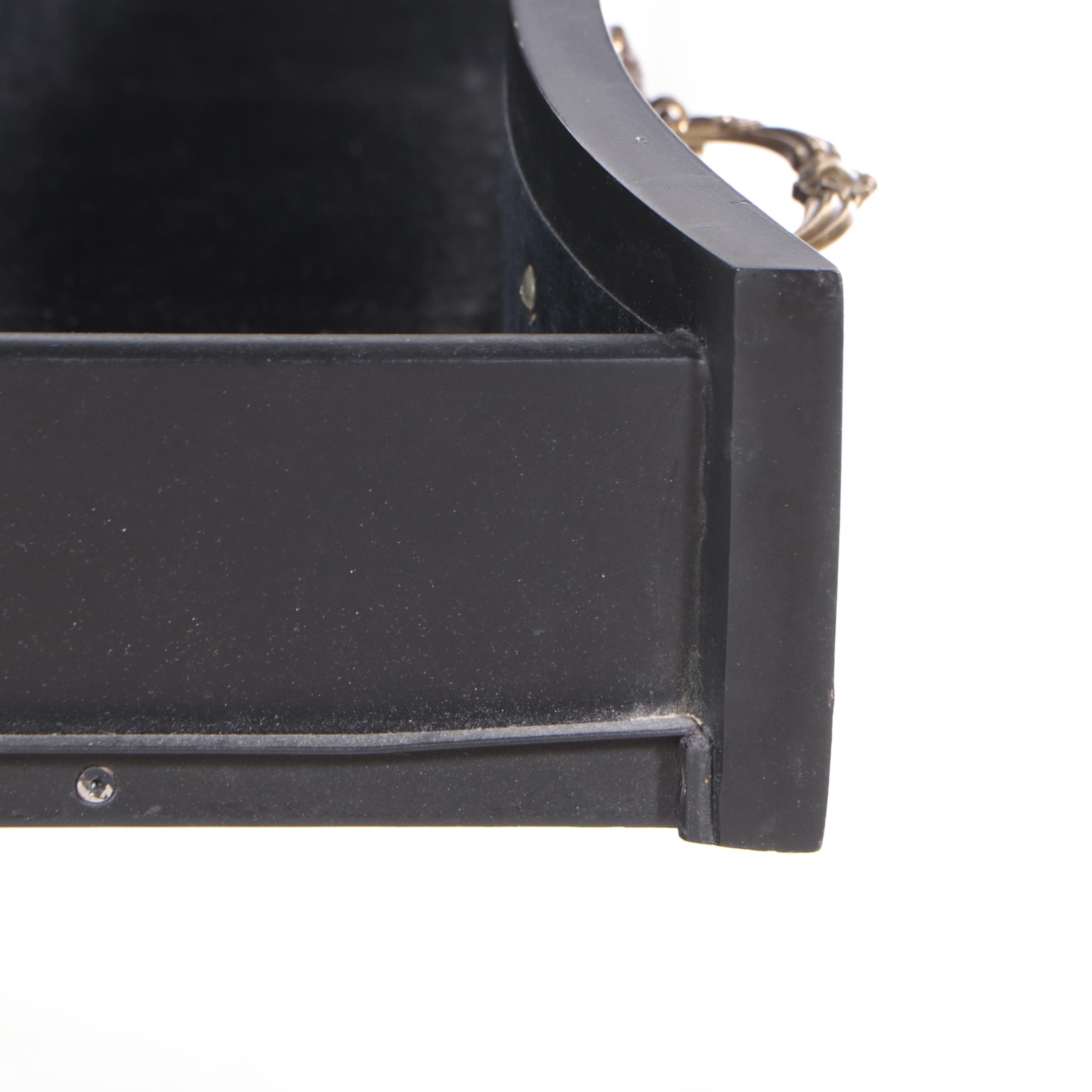 George III Style Ebonized, Parcel-Gilt, and Chinoiserie Four-Drawer Chest