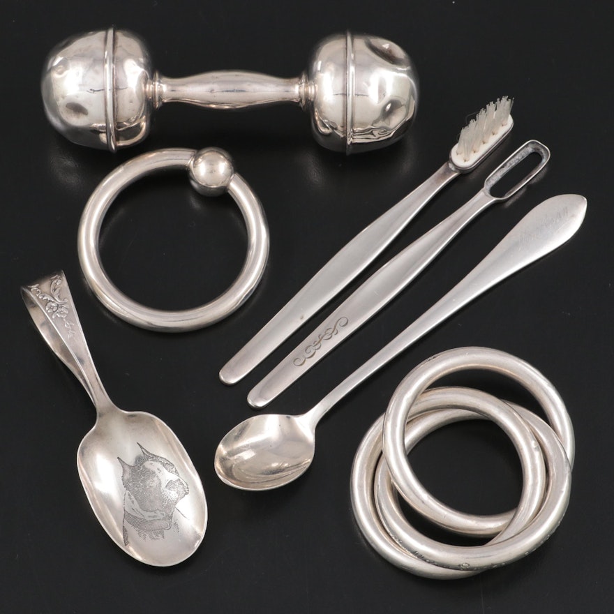 Tiffany & Co Sterling Silver Rattle and Other Sterling and Silver Baby Items