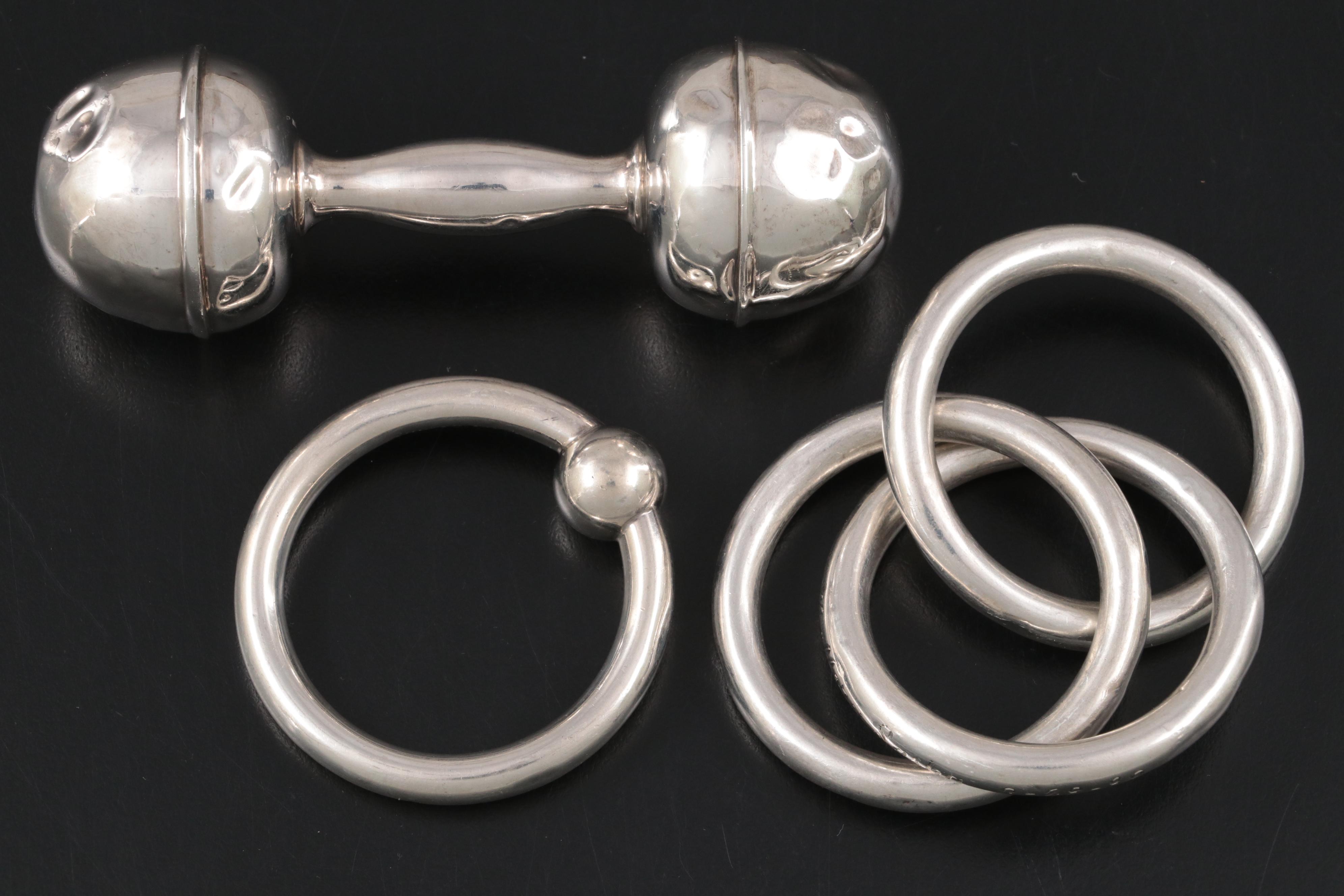 Tiffany & Co Sterling Silver Rattle and Other Sterling and Silver Baby Items