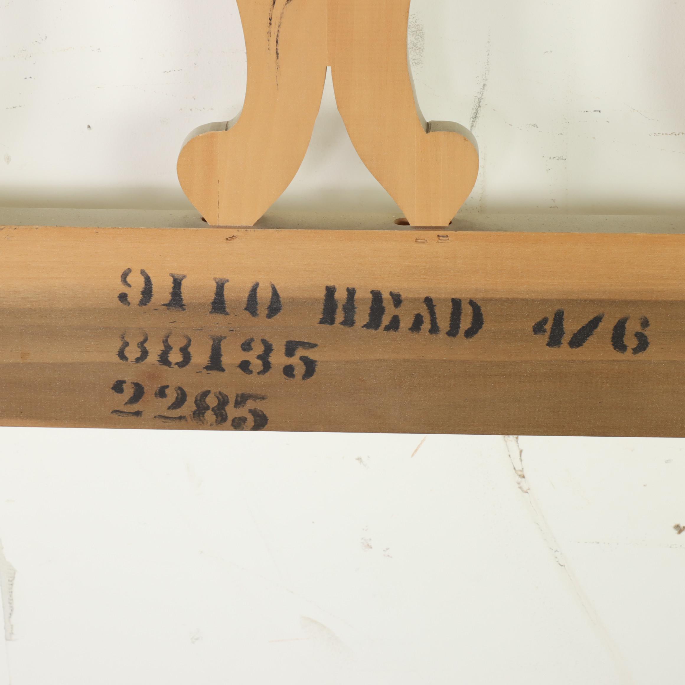 French Provincial Style Painted and Parcel-Gilt Full Size Headboard