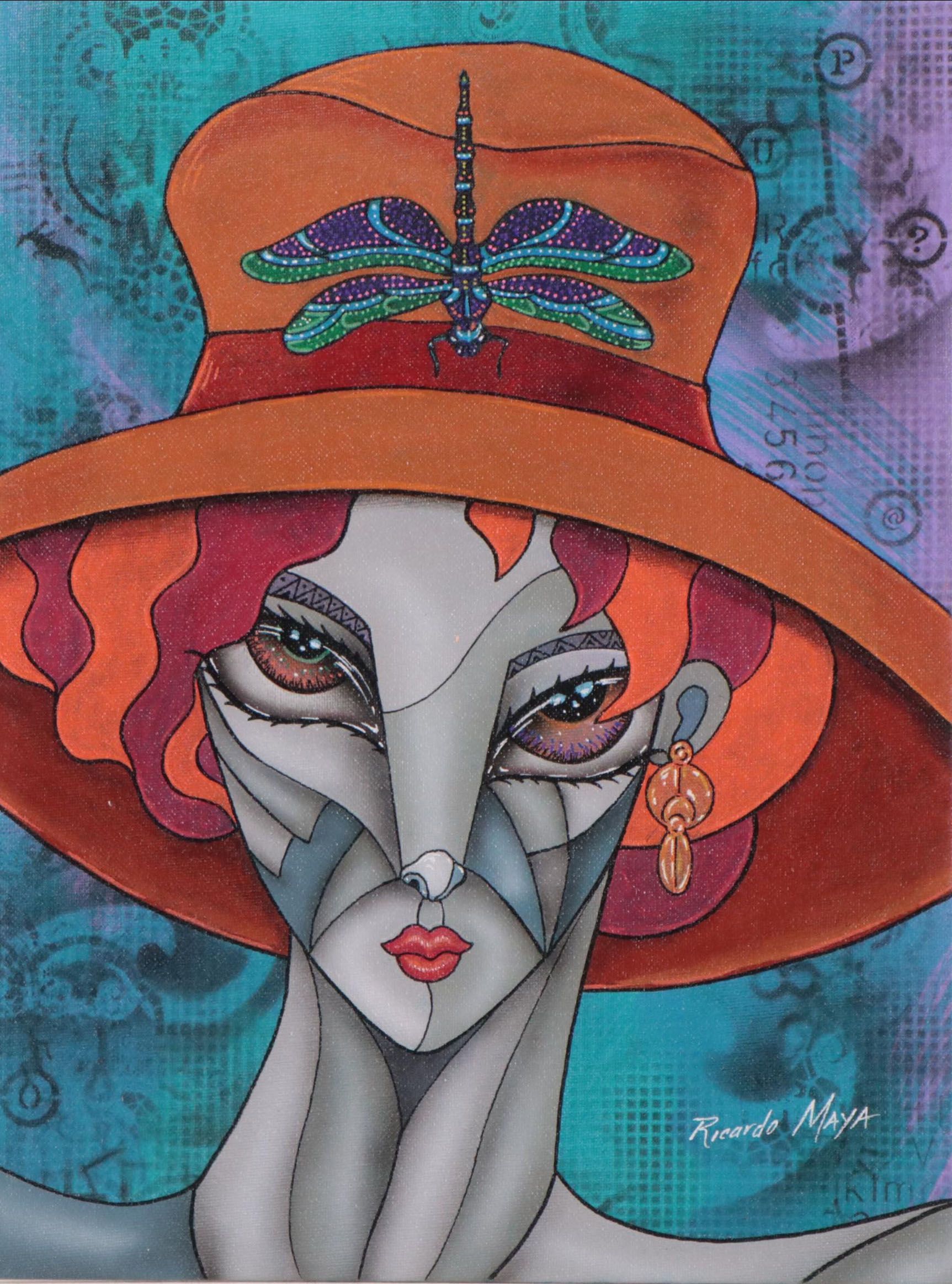 Ricardo Maya Acrylic Portrait, 21st Century