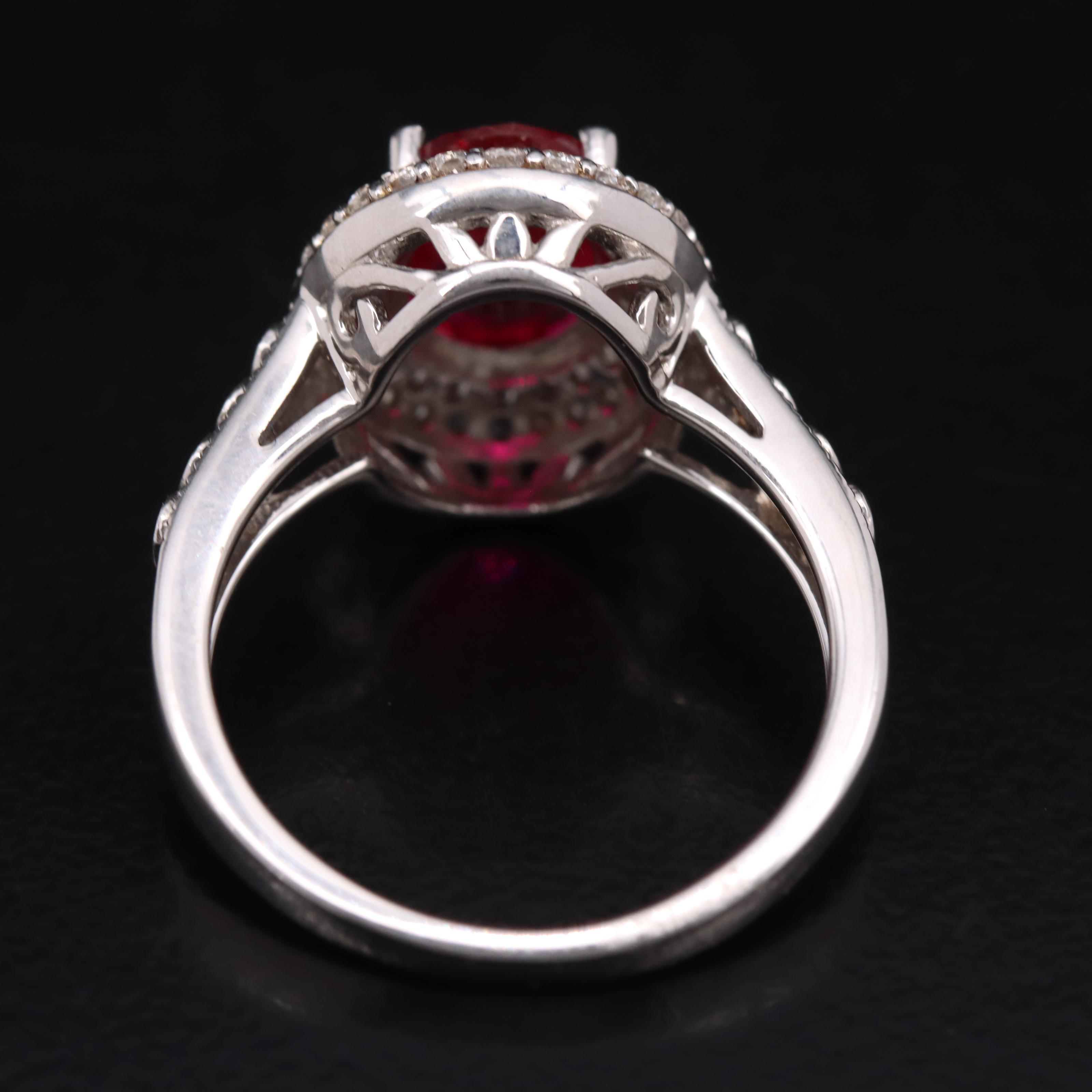 Sterling Ruby and White Sapphire Ring